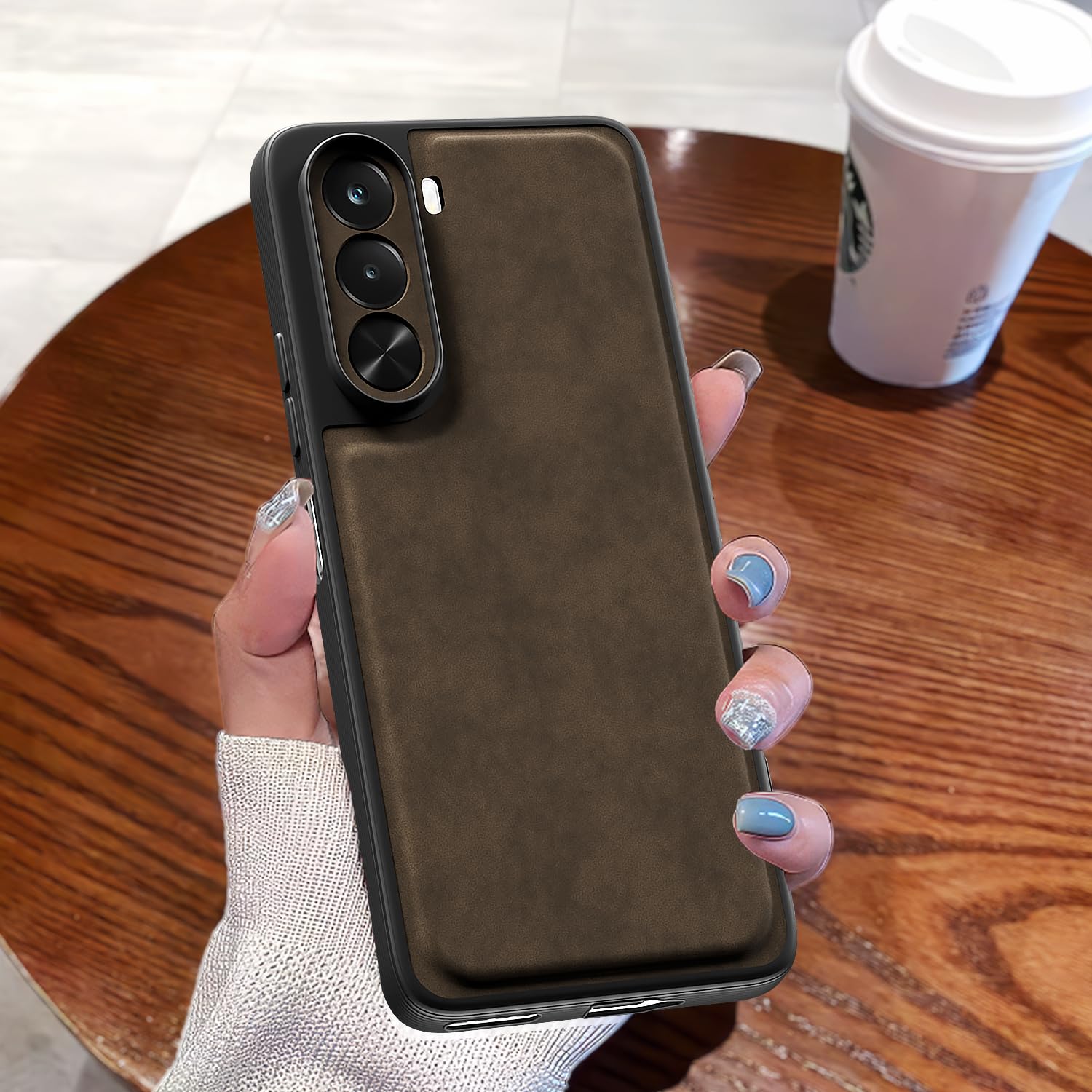 Pikkme coffee Leather back cover for Realme P4x 5G – photo 7