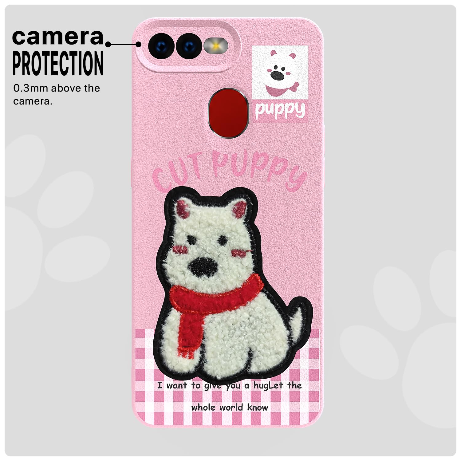 Pikkme pink Plush Patch mobile cover for Oppo F9/F9 Pro/A5/A5s/A7 – photo 6