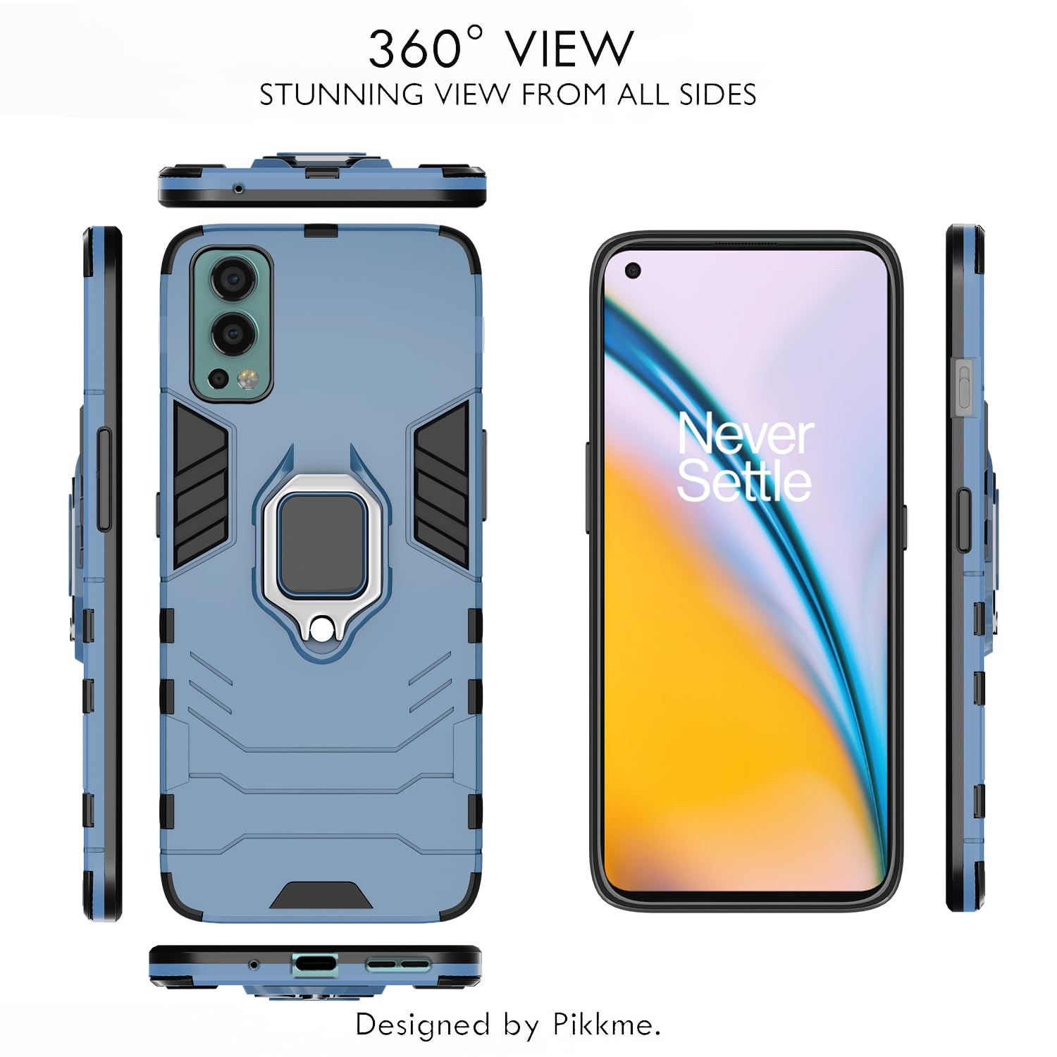 Pikkme OnePlus Nord 2 5G / OnePlus Nord 2 5G D5 Tough Armor Back Cover | Blue