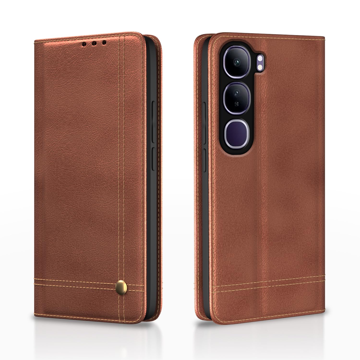 Vivo Y300 5G flip cover in brown by Pikkme