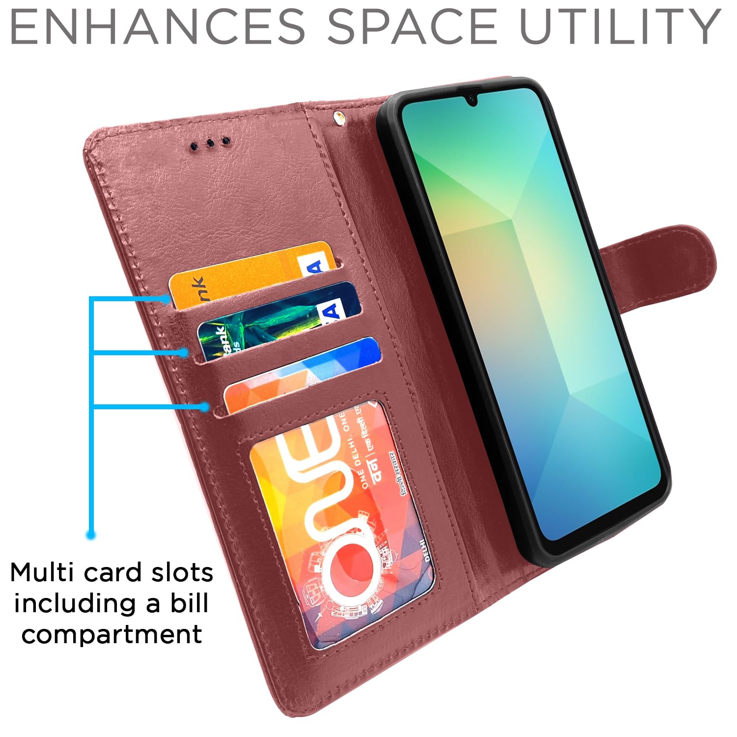 Pikkme brown mobile flip cover for Samsung A06 – photo 3