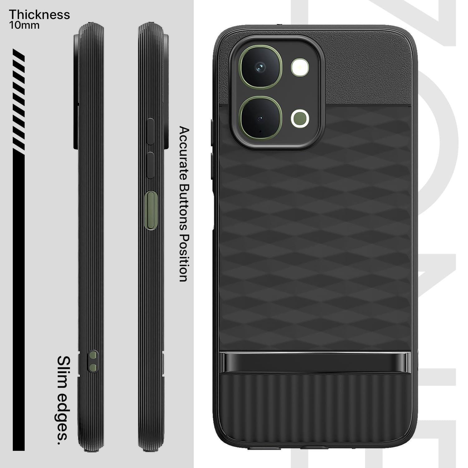 Pikkme Vivo T5x/Y51 Pro/iQOO Z11x 5G Silicone black mobile back cover – photo 3