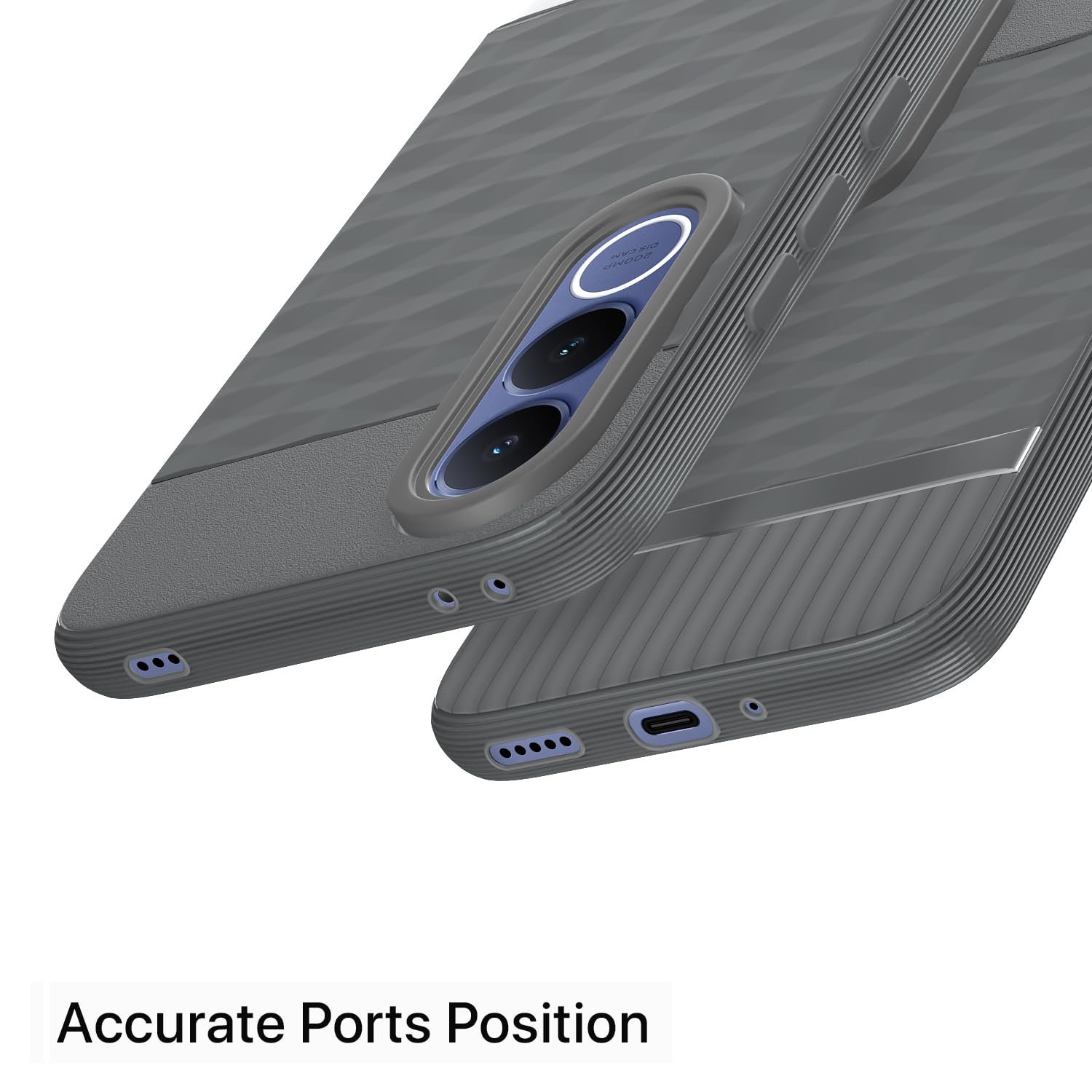 Vivo V70 FE 5G Silicone mobile back cover in grey by Pikkme – photo 4