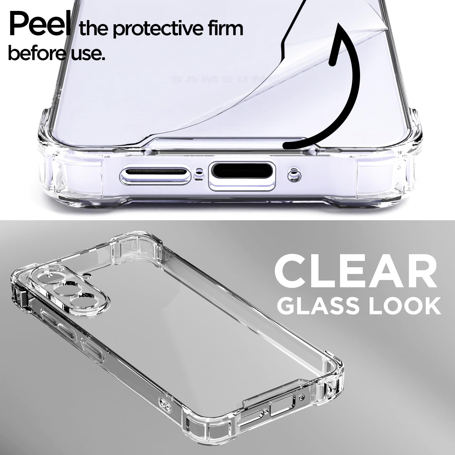 Pikkme Samsung Galaxy A36 5G PC + TPU Clear Transparent Back Cover (Transparent)