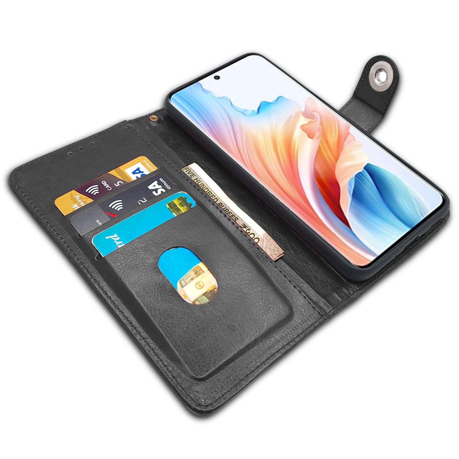 Pikkme black Button flip cover for Oppo A2 Pro 5G – photo 3