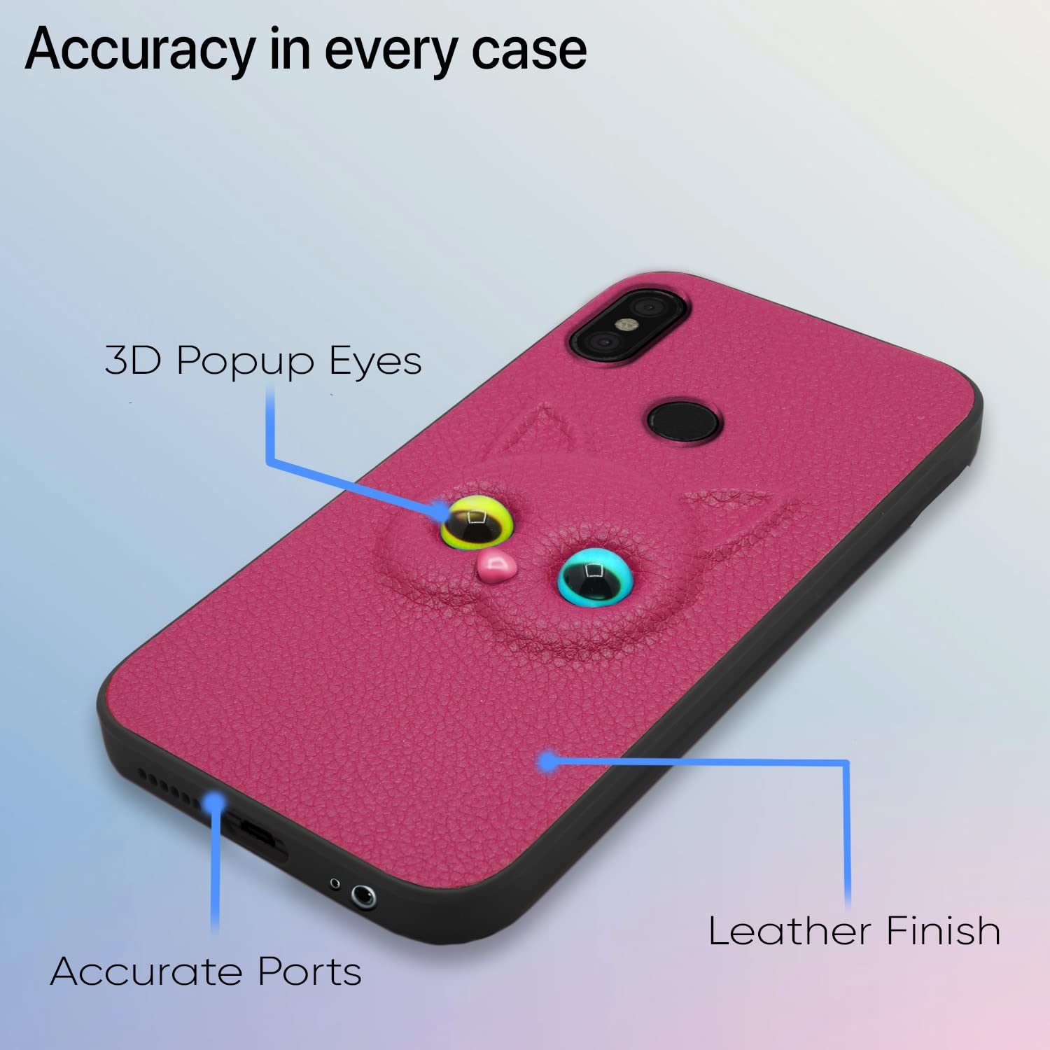 Redmi Note 5 Pro Cat mobile back cover in pink by Pikkme – photo 7