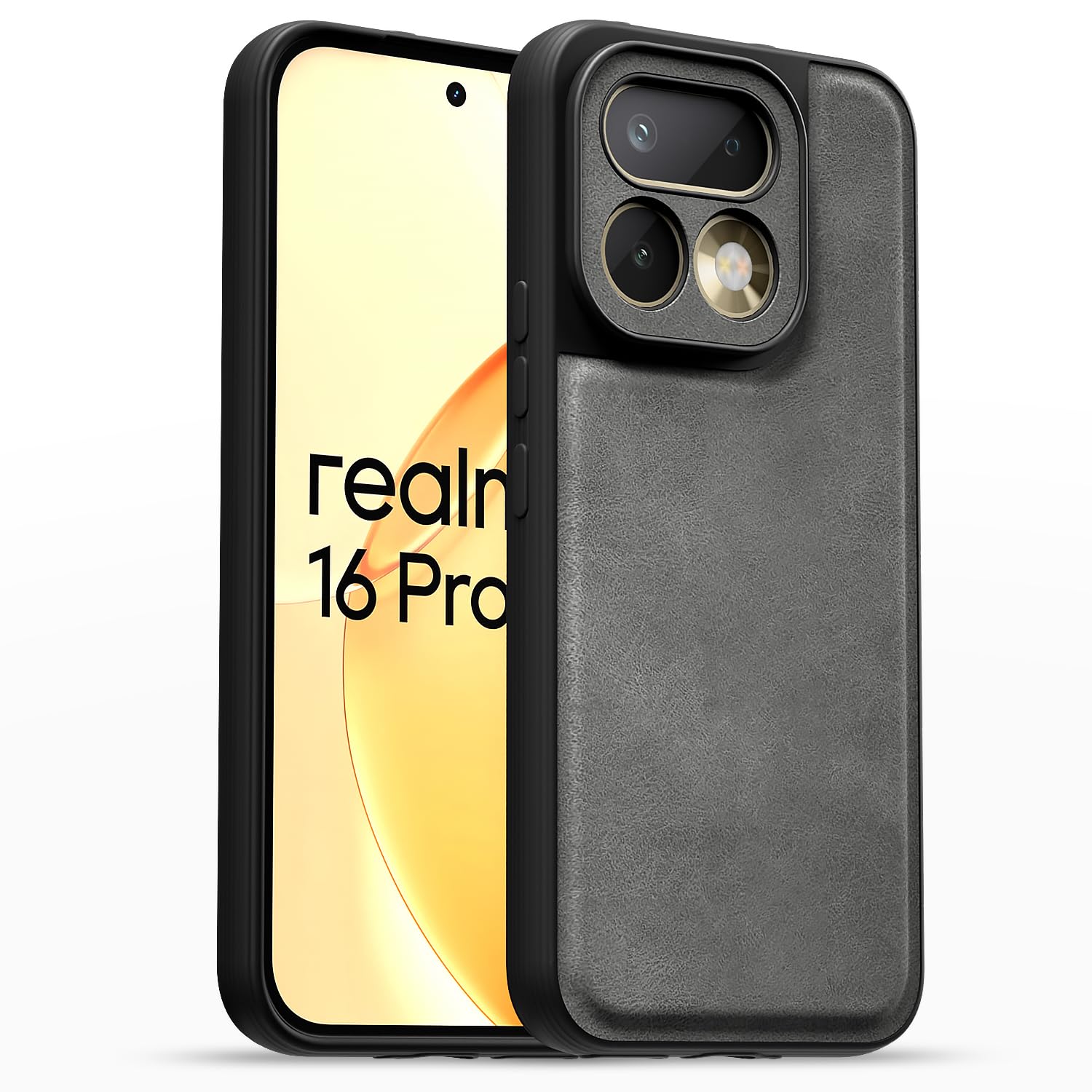 Pikkme Realme 16 Pro 5G Leather grey phone cover