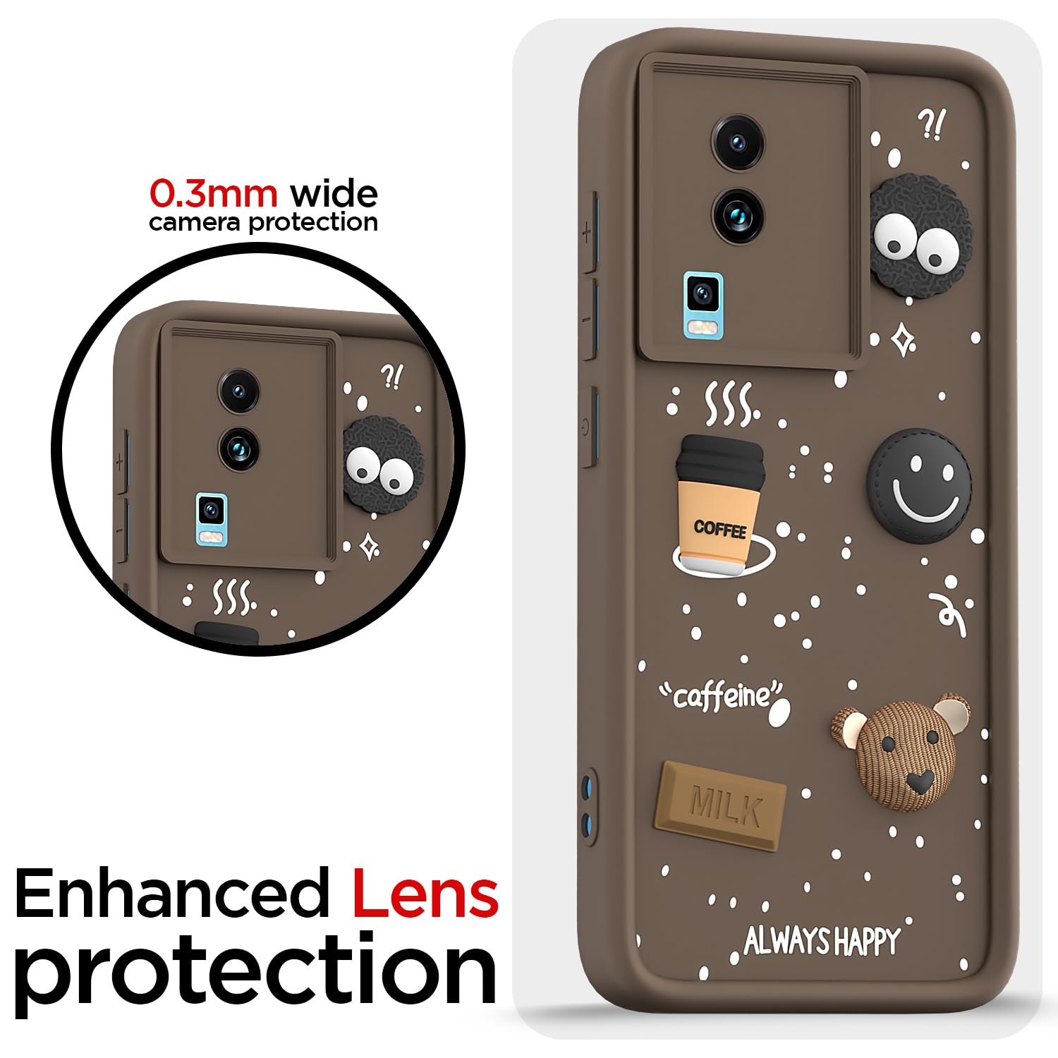 Pikkme iQOO Neo 7/Neo 7 Pro 5G Silicone brown mobile back cover – photo 5
