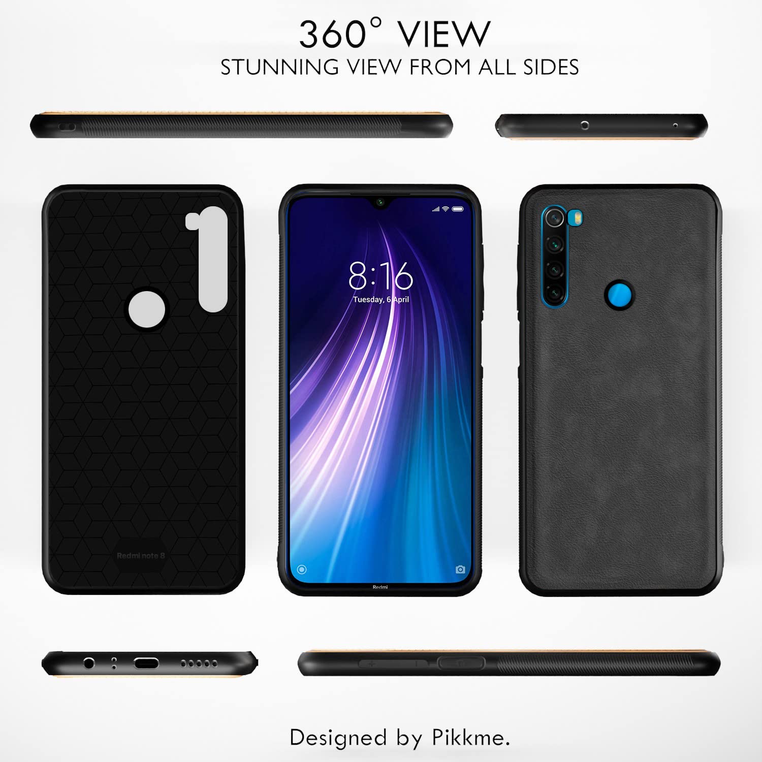 Redmi Note 8 Leather mobile cover in grey by Pikkme – photo 3