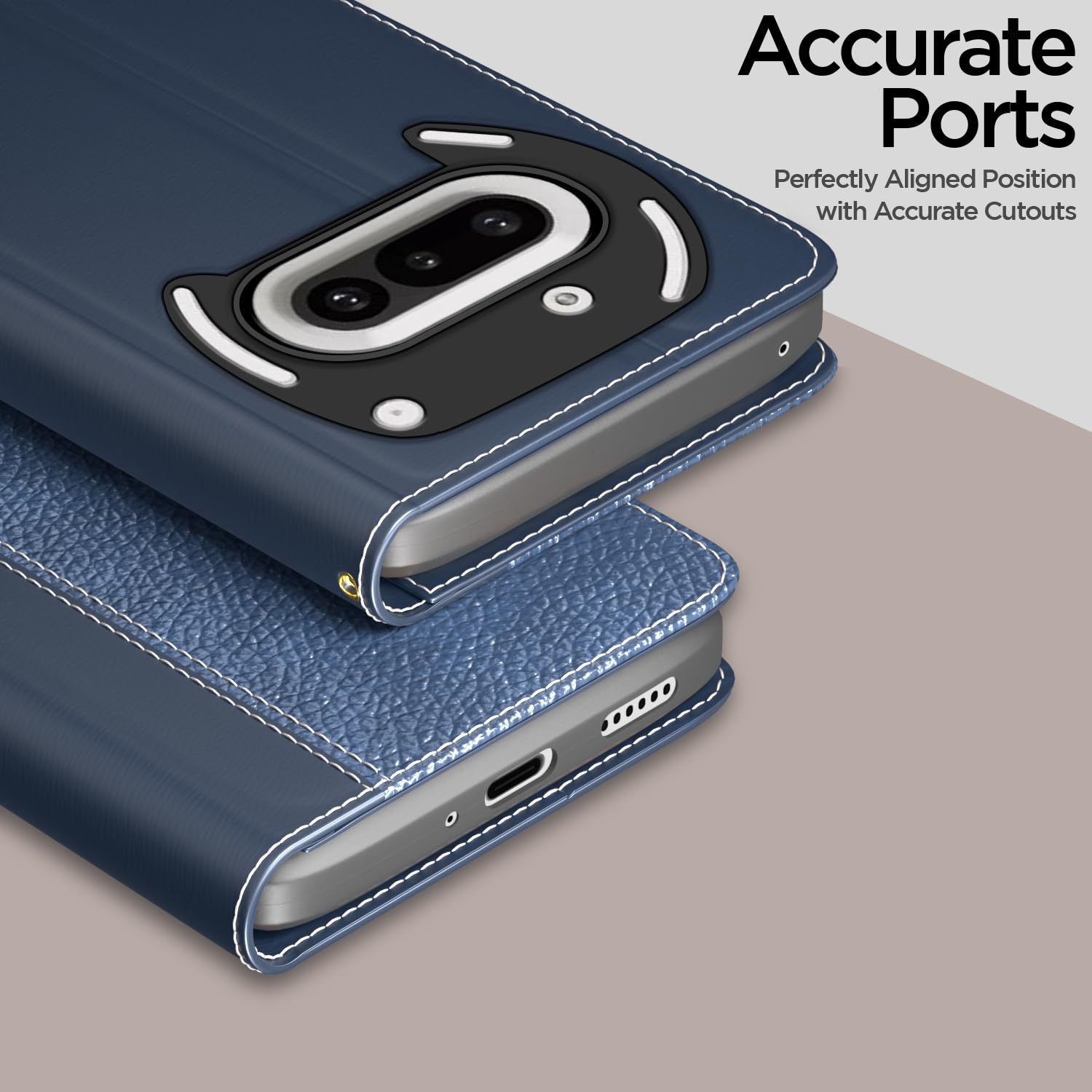 Pikkme Nothing Phone 3a 5G Vintage Flip Cover (Blue)