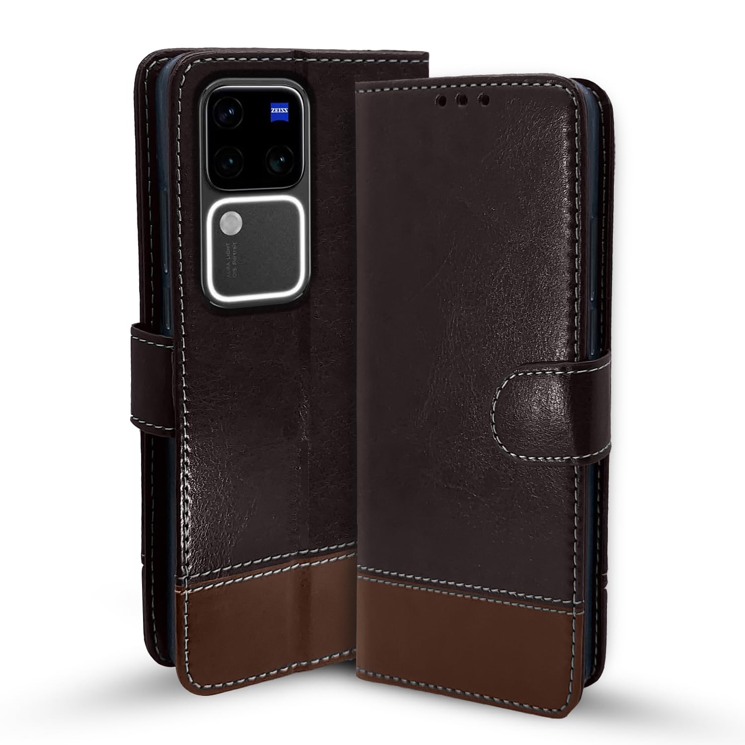Pikkme coffee Contrast mobile flip cover for Vivo V30 Pro 5G