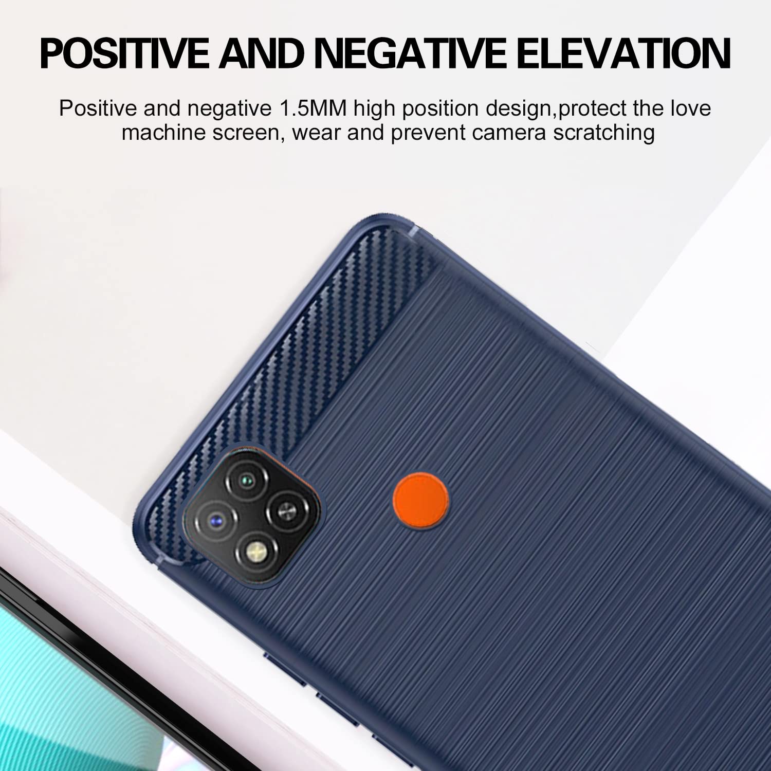 Pikkme Mi Redmi 10A / Redmi 9 / Redmi 9 Activ / 9C / Poco C31 Hybrid Carbon Fiber Back Cover | Blue