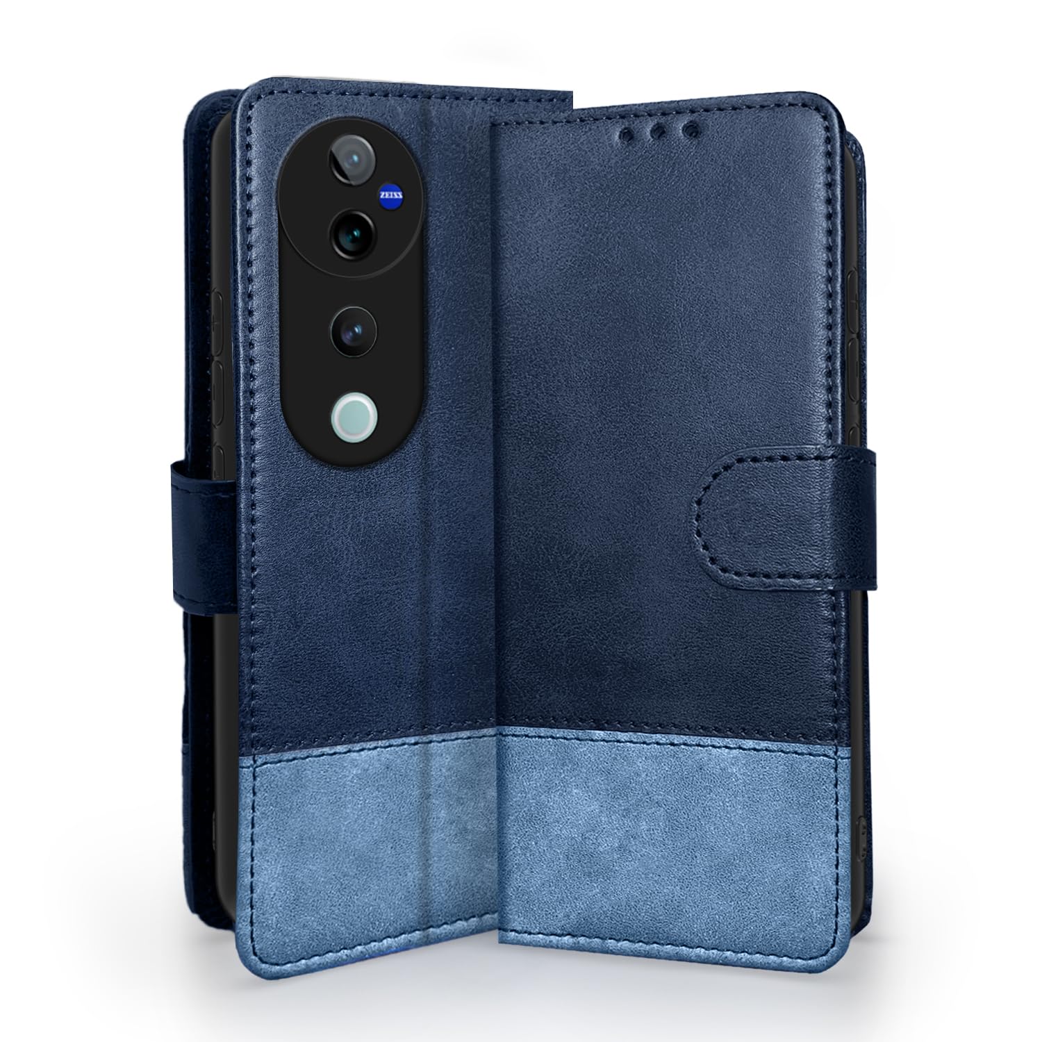 Navy & light blue Magnetic flip case for Vivo V40/V40 Pro/T3 Ultra 5G – Pikkme