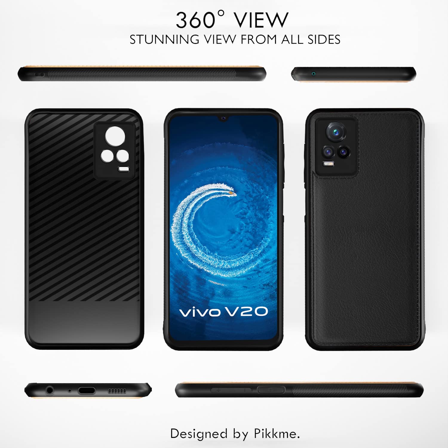 Vivo V20 Leather mobile cover in black by Pikkme – photo 3
