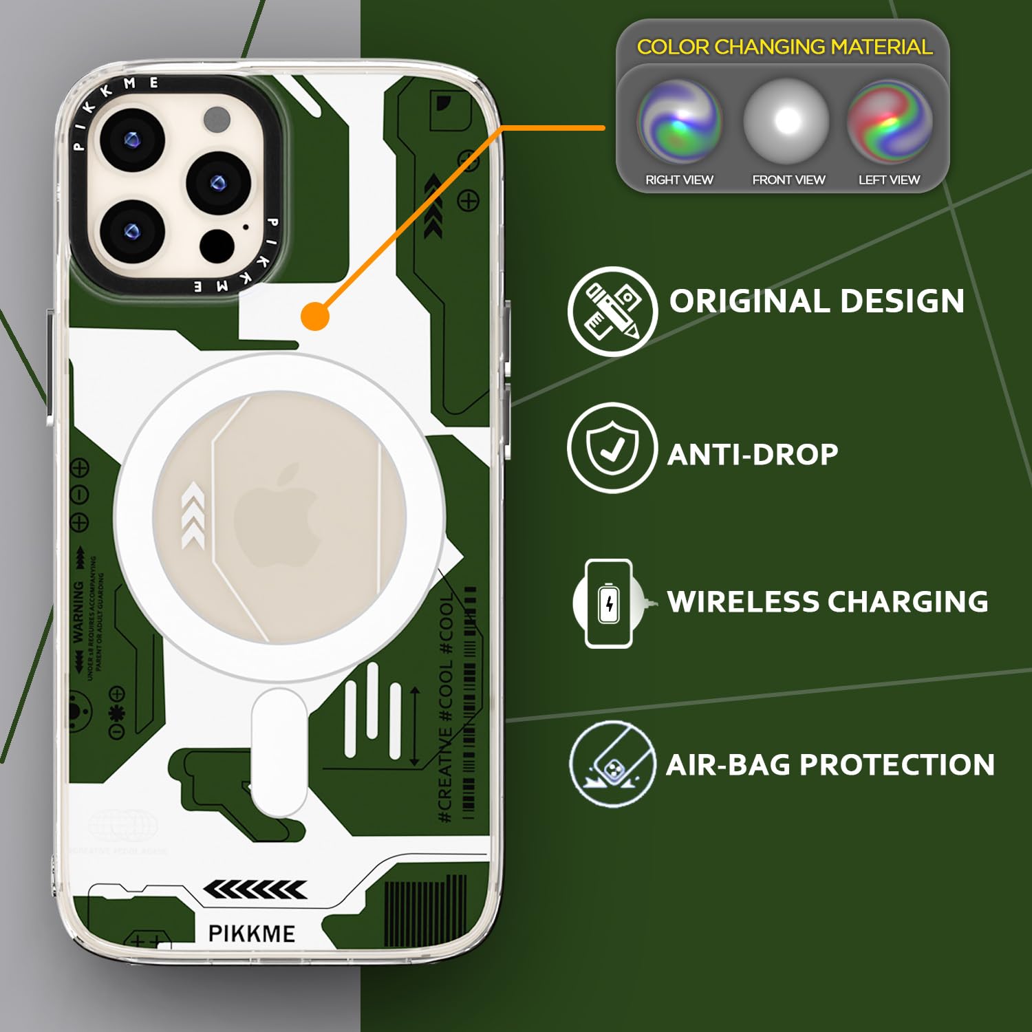 iPhone 12 Pro Max MagSafe back cover in green by Pikkme – photo 6