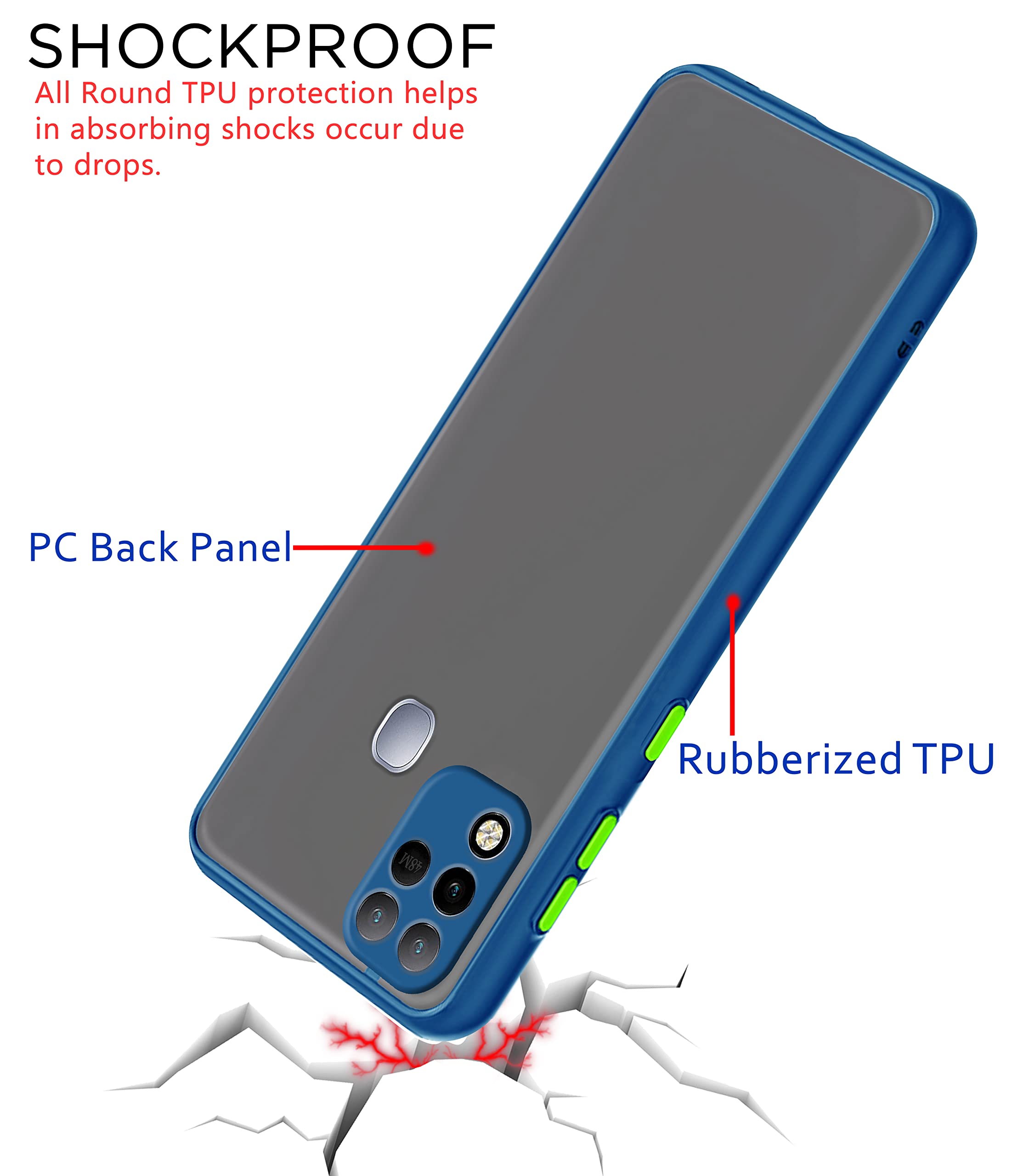 Infinix Hot 10s Hybrid phone cover in blue by Pikkme – photo 4