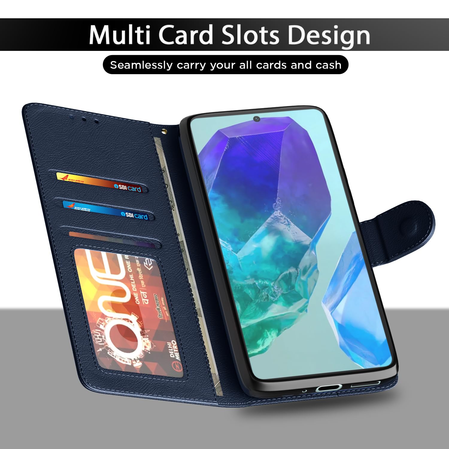 Pikkme Samsung M55/M55s/F55 5G Wallet blue wallet flip cover – photo 5