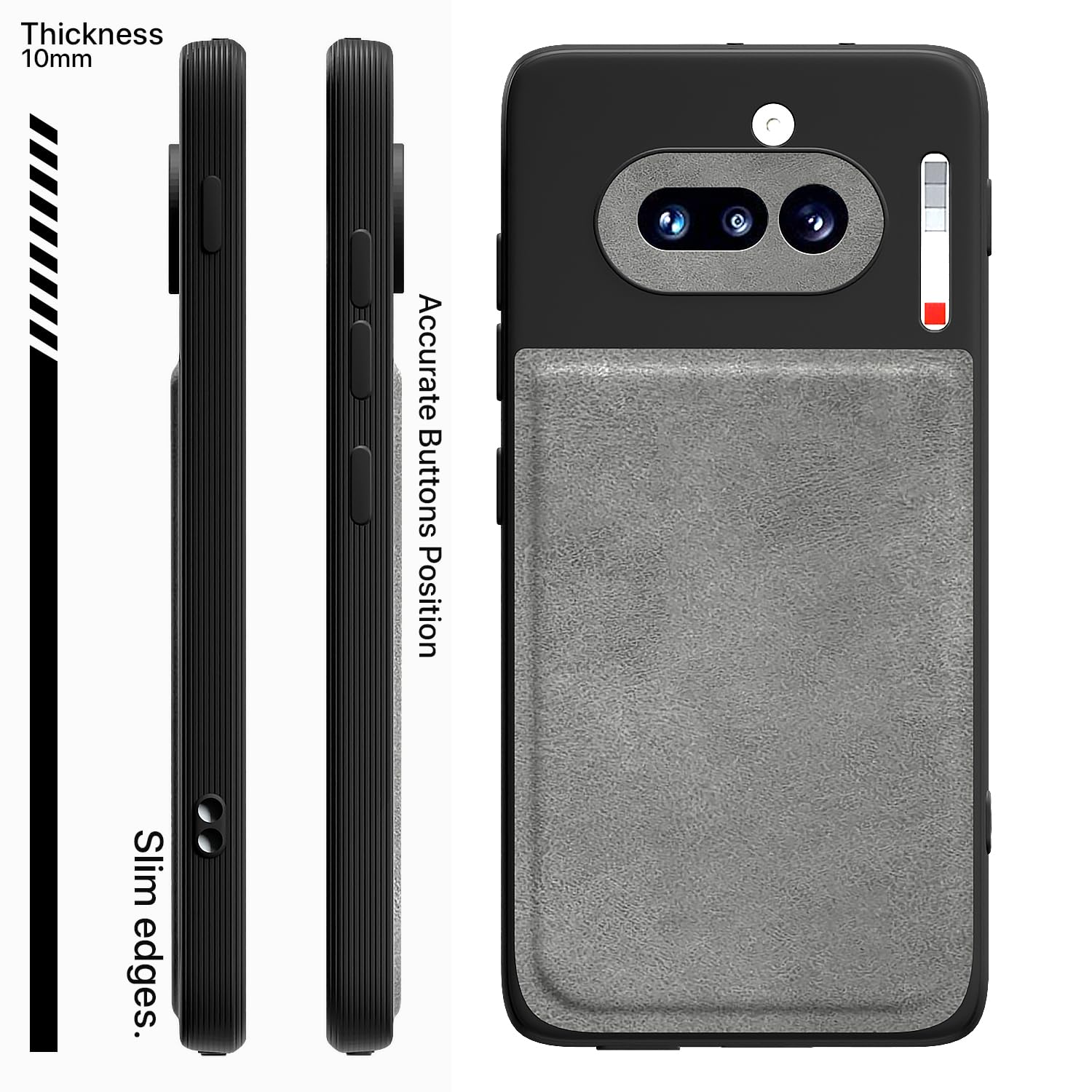Pikkme Nothing Phone 4a 5G Leather grey mobile back cover – photo 3