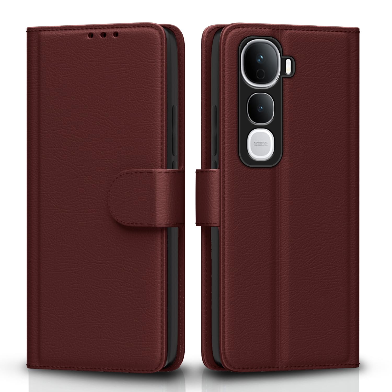 Pikkme Vivo Y400 Pro 5G brown wallet flip cover