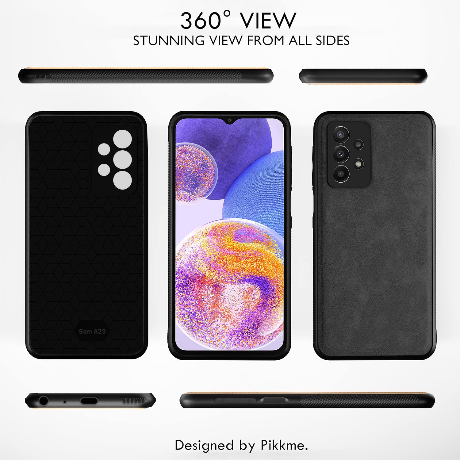 Samsung A23 4G/A23 5G Leather mobile back cover in grey by Pikkme – photo 3