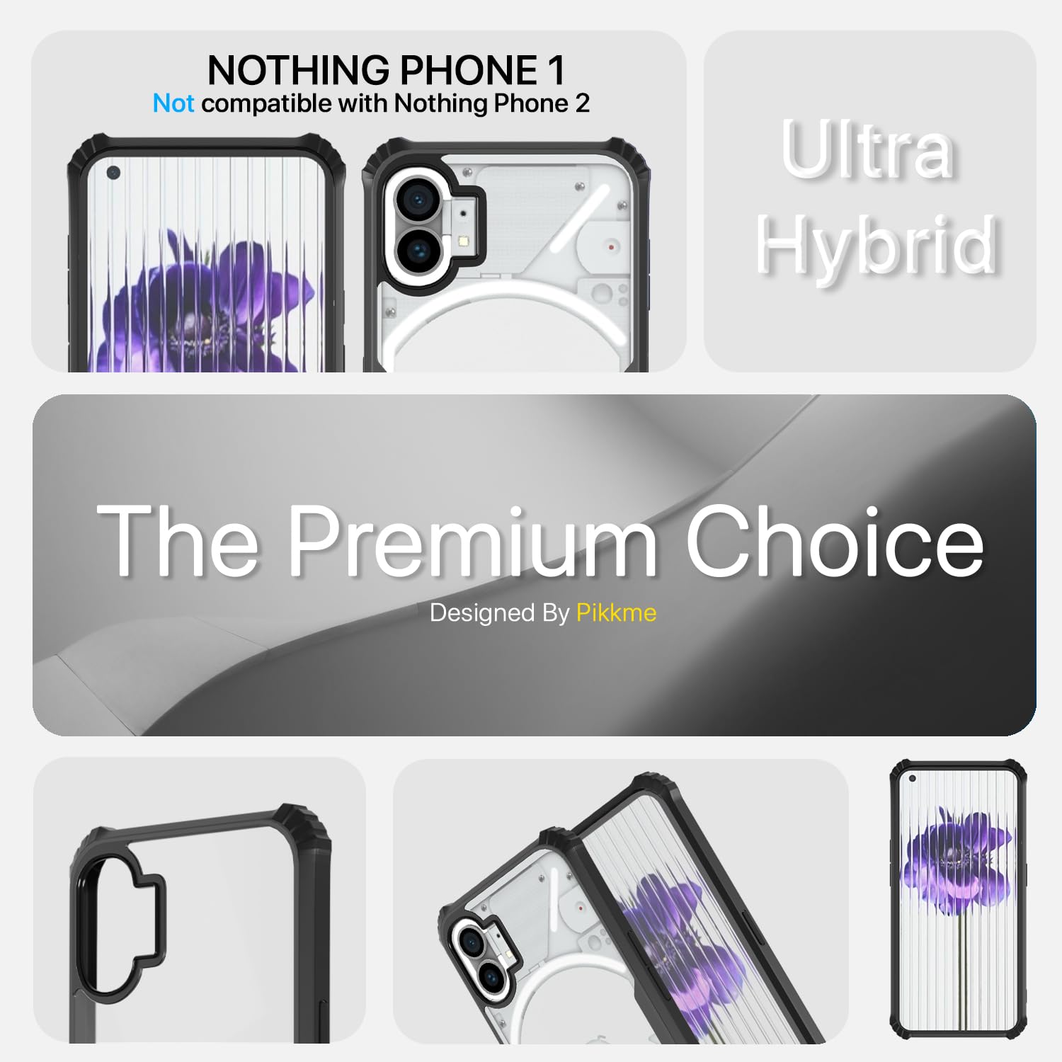 Pikkme Nothing Phone 1 Eagle Back Cover (Black)