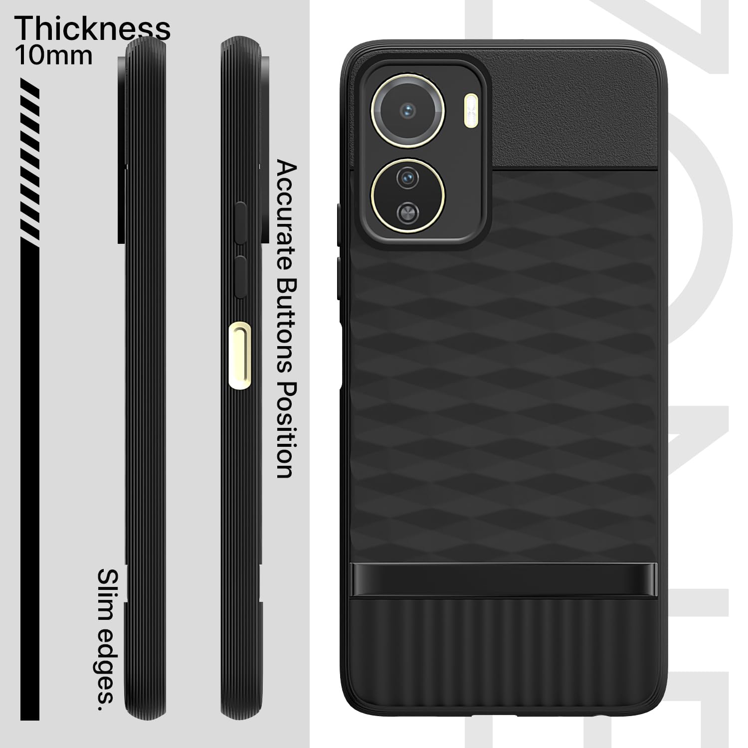 Pikkme Vivo Y16 Gencase Back Cover (Black)