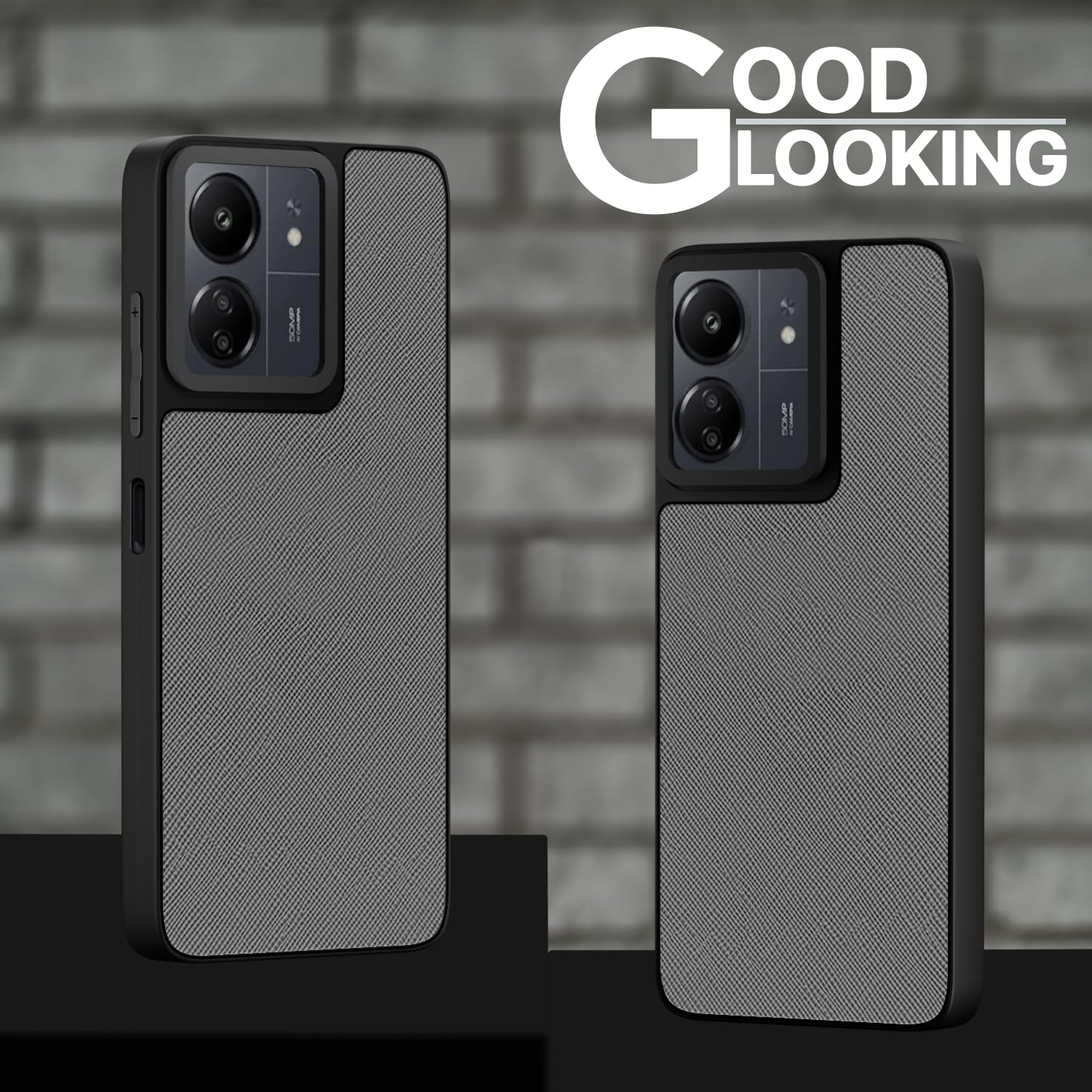 Pikkme Redmi 13C 4G/5G/Poco C65/Poco M6 5G Leatherback grey phone cover – photo 5