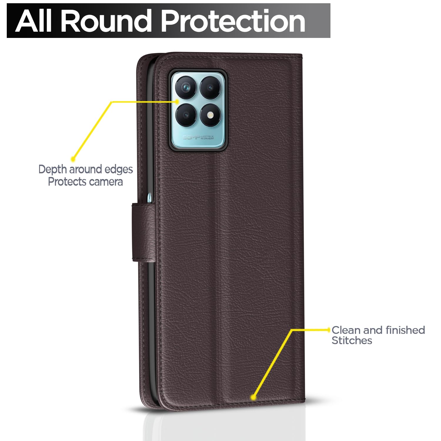 Pikkme Realme Narzo 50 5G/Oppo K10 5G/Oppo A57 coffee mobile flip cover – photo 4