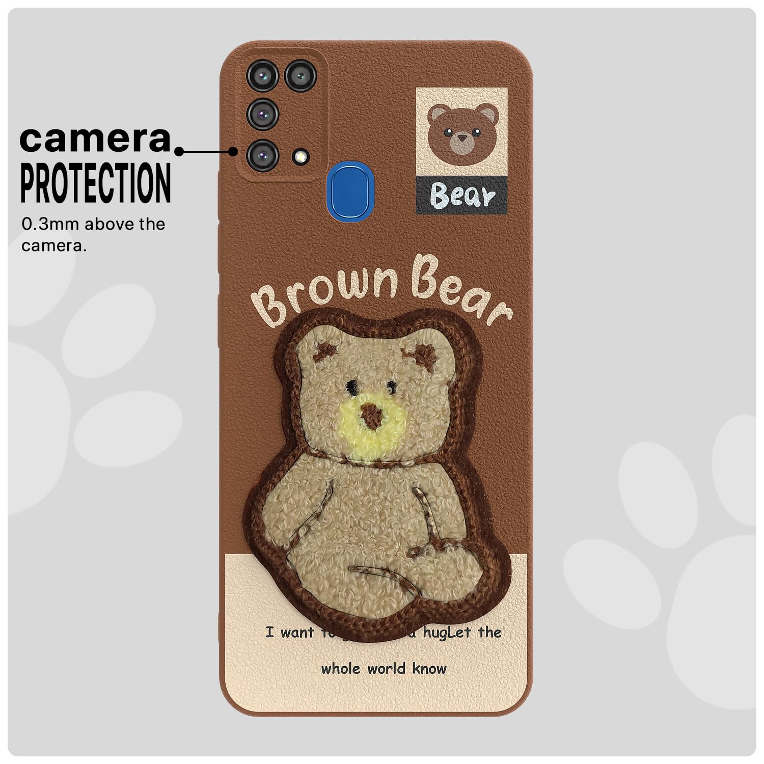 Pikkme brown Plush Patch mobile cover for Samsung M31/F41/M31 Prime – photo 6