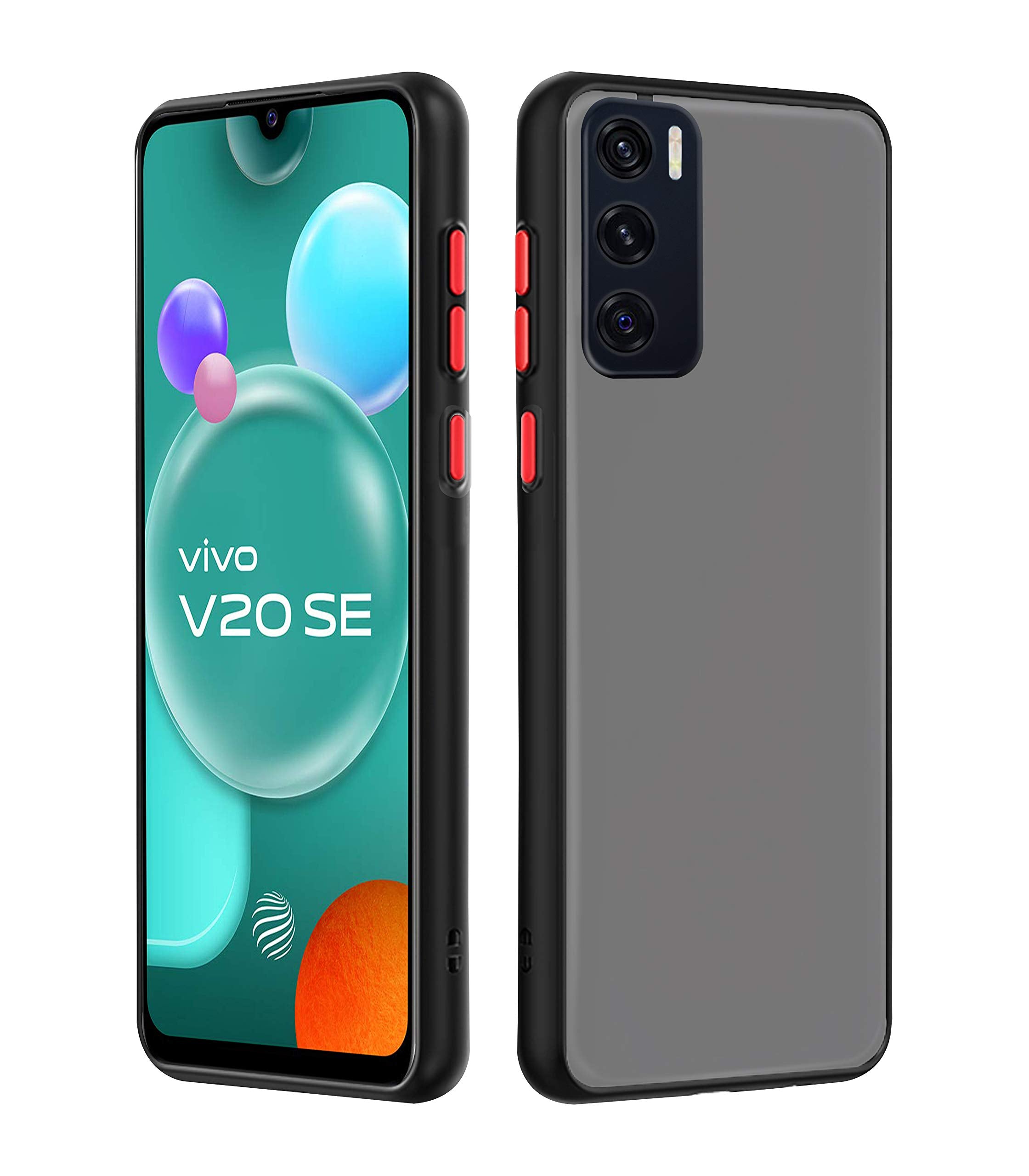 Black Matte mobile back cover for Vivo V20 SE – Pikkme