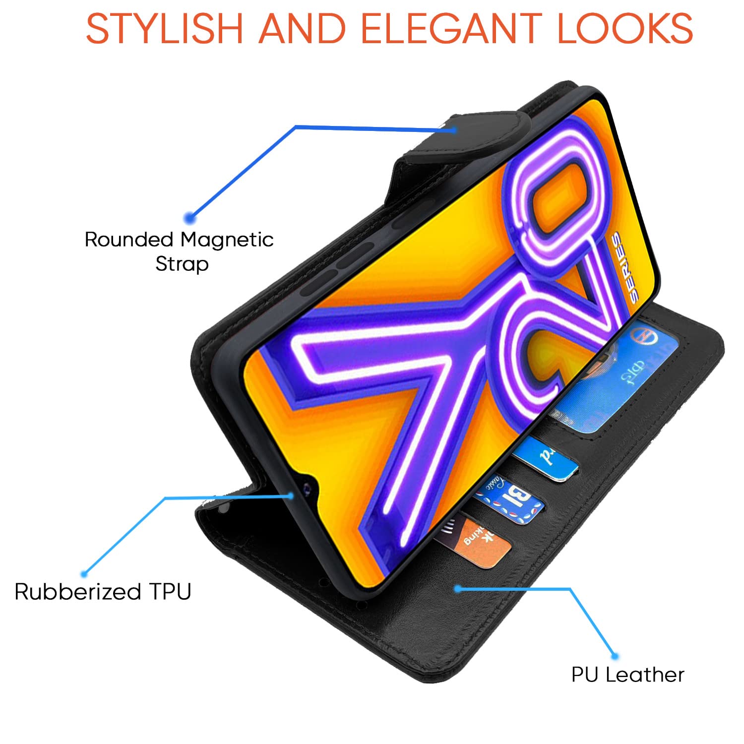 Pikkme Vivo Y12s / Y20 / Y20i / Y20G Vintage Flip Cover | Black
