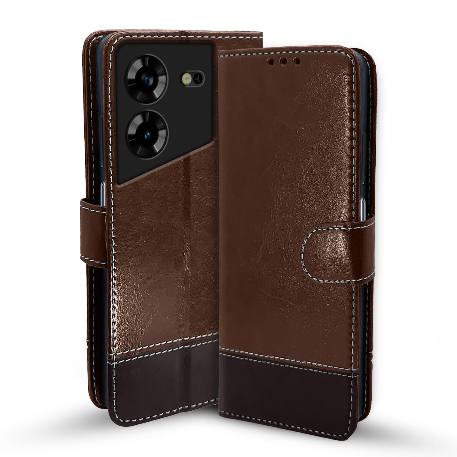 Pikkme Tecno Pova 5/Pova 5 Pro 5G Magnetic brown & coffee flip cover