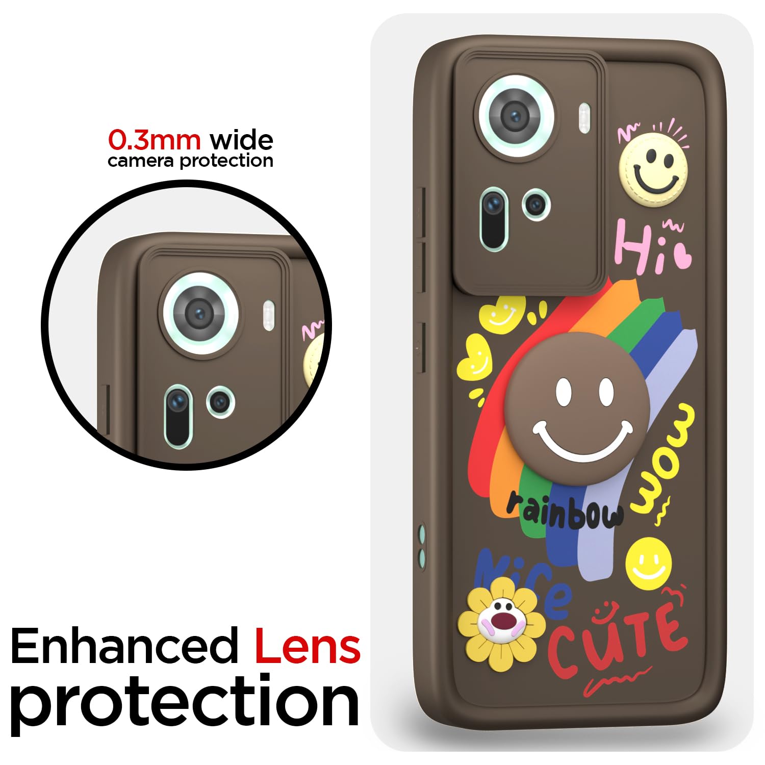 Pikkme brown Soft Silicone phone cover for Oppo Reno 11 5G – photo 5