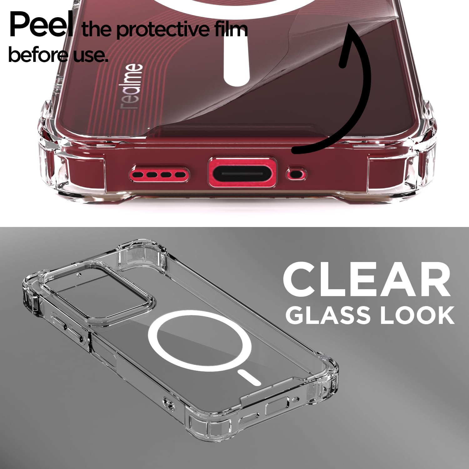 Realme Narzo 90X/C85/15X 5G MagSafe mobile cover in transparent mag-safe by Pikkme – photo 3