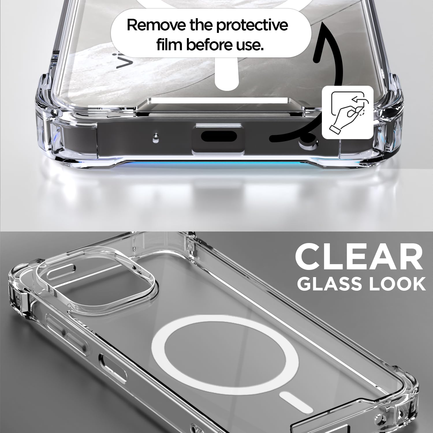 Vivo Y11/T5 Lite 5G MagSafe phone cover in transparent mag-safe by Pikkme – photo 3