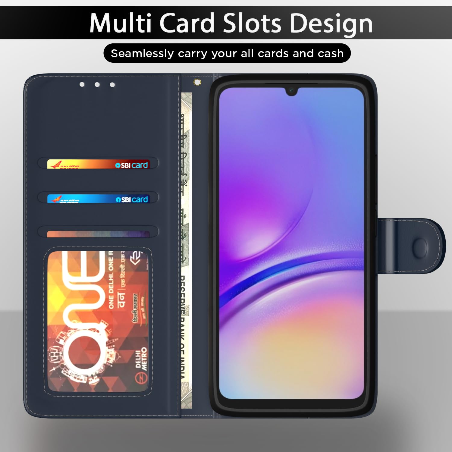 Pikkme Samsung A05/M05/F05 blue flip cover – photo 5