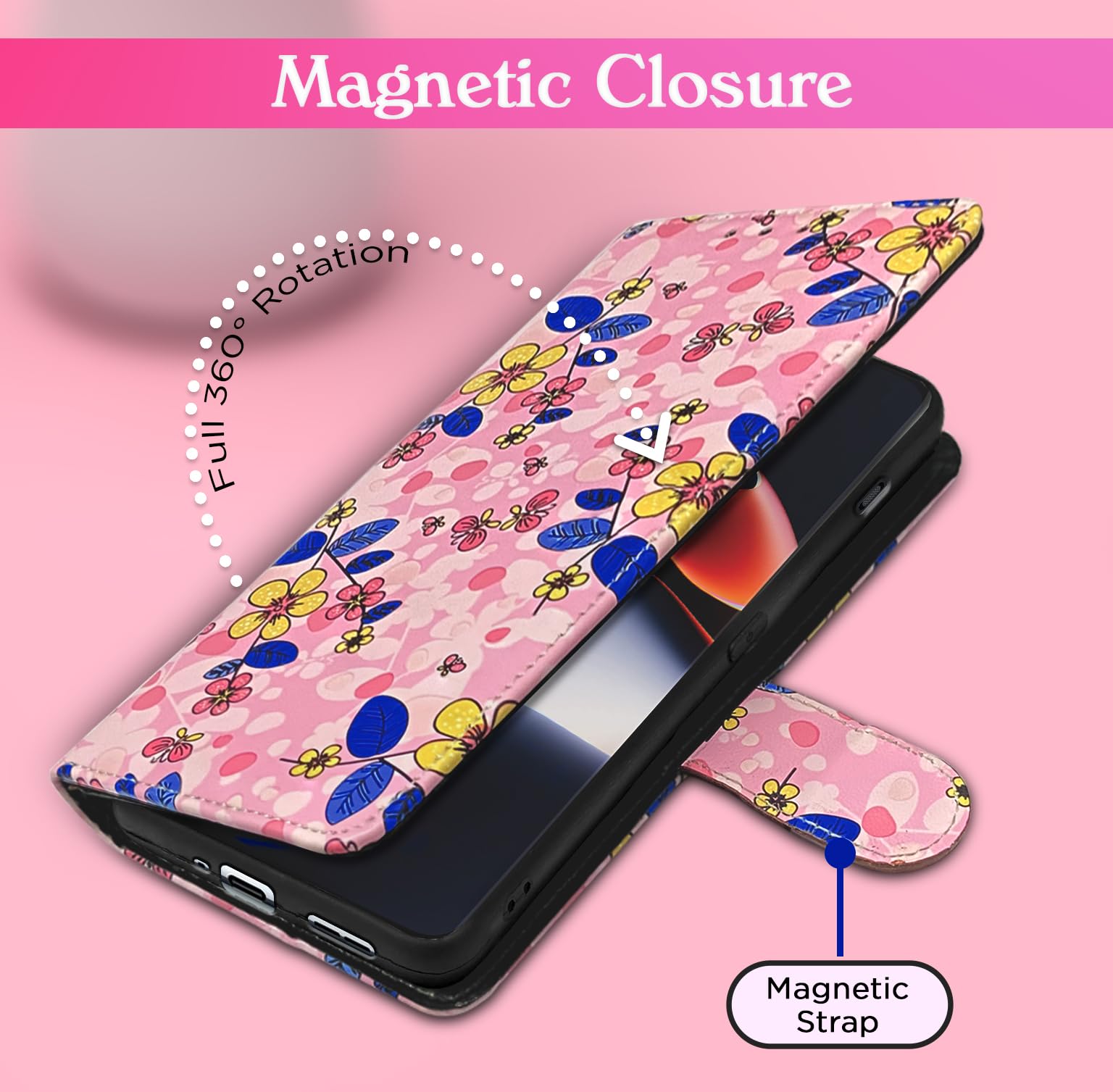 Pink flower mobile flip cover for OnePlus 11R 5G – Pikkme – photo 2