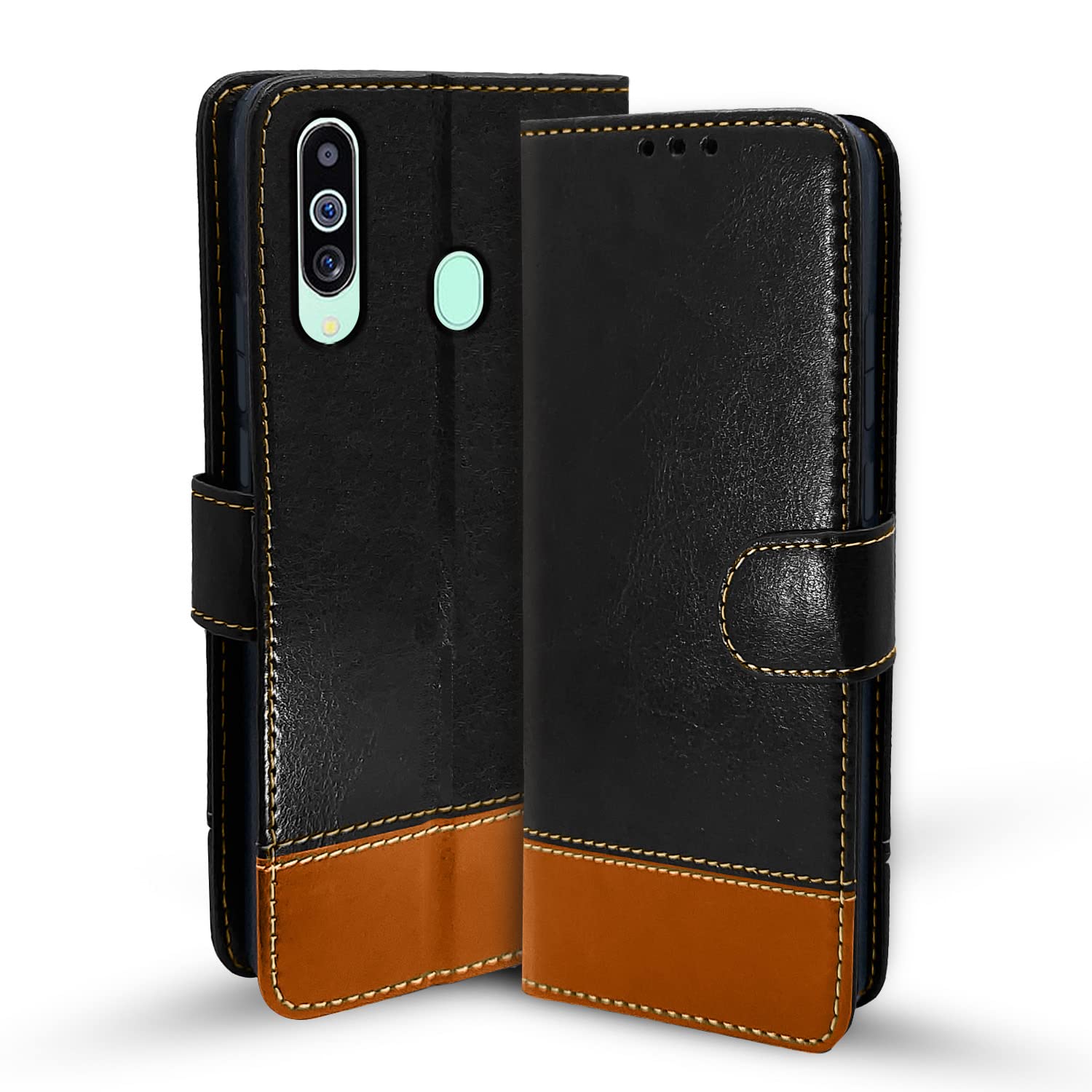 Pikkme Samsung M40 Magnetic black & brown wallet flip cover