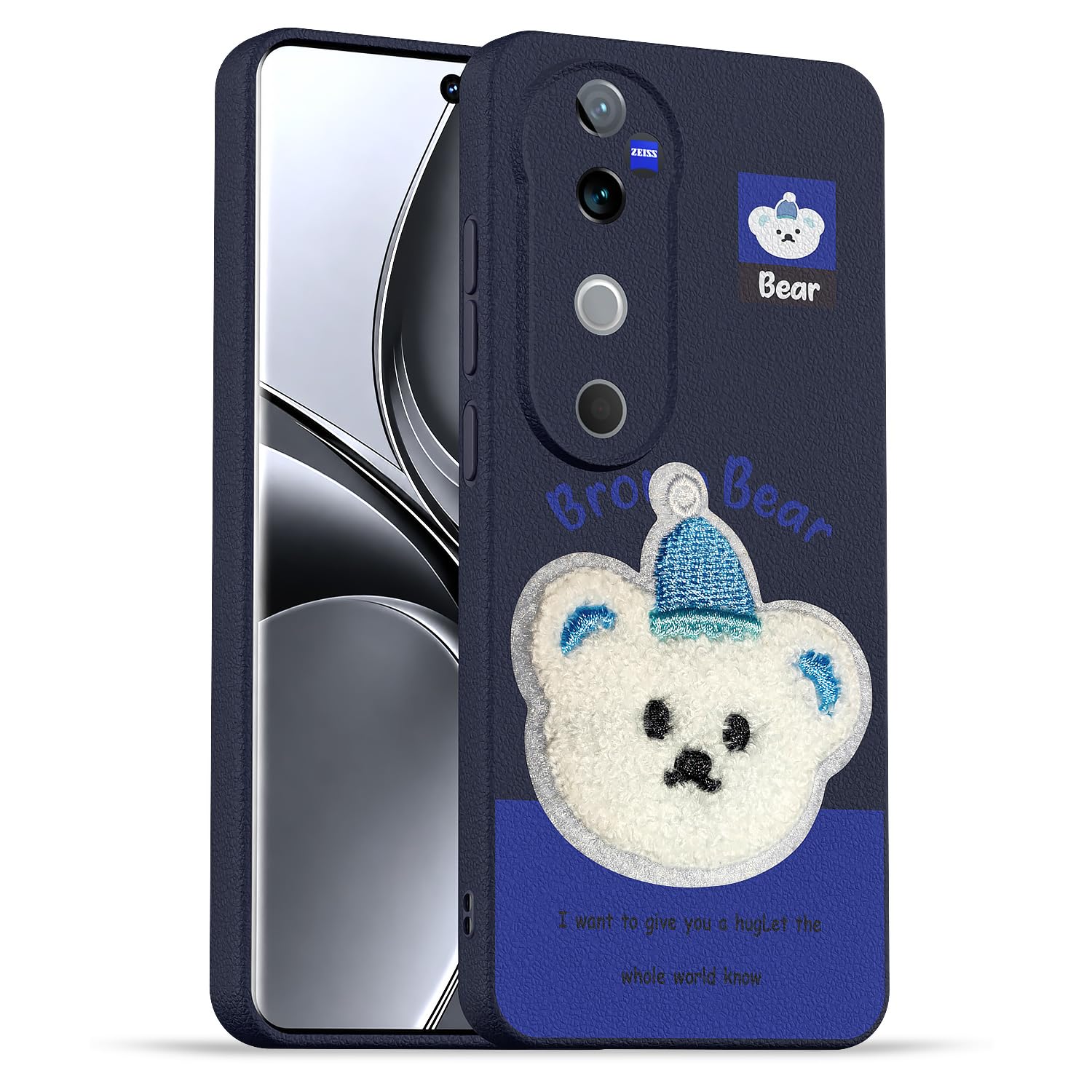Blue Plush Patch back cover for Vivo V40/V40 Pro/T3 Ultra 5G – Pikkme