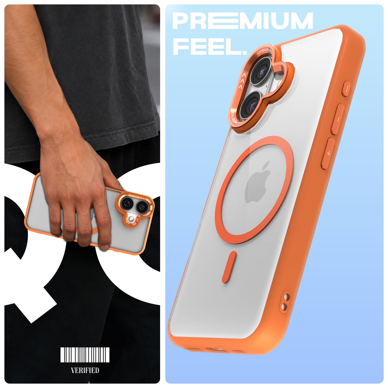Pikkme orange mag-safe MagSafe back cover for iPhone 16 – photo 2