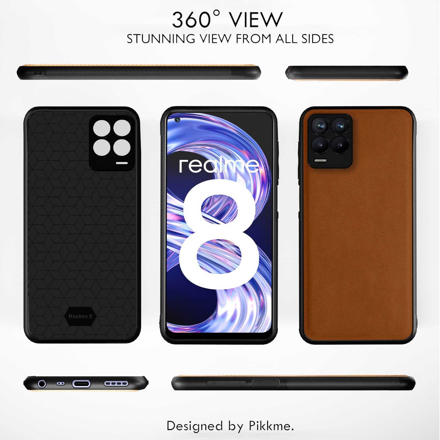 Pikkme Realme 8 4G/8 Pro Leather camel mobile cover – photo 3