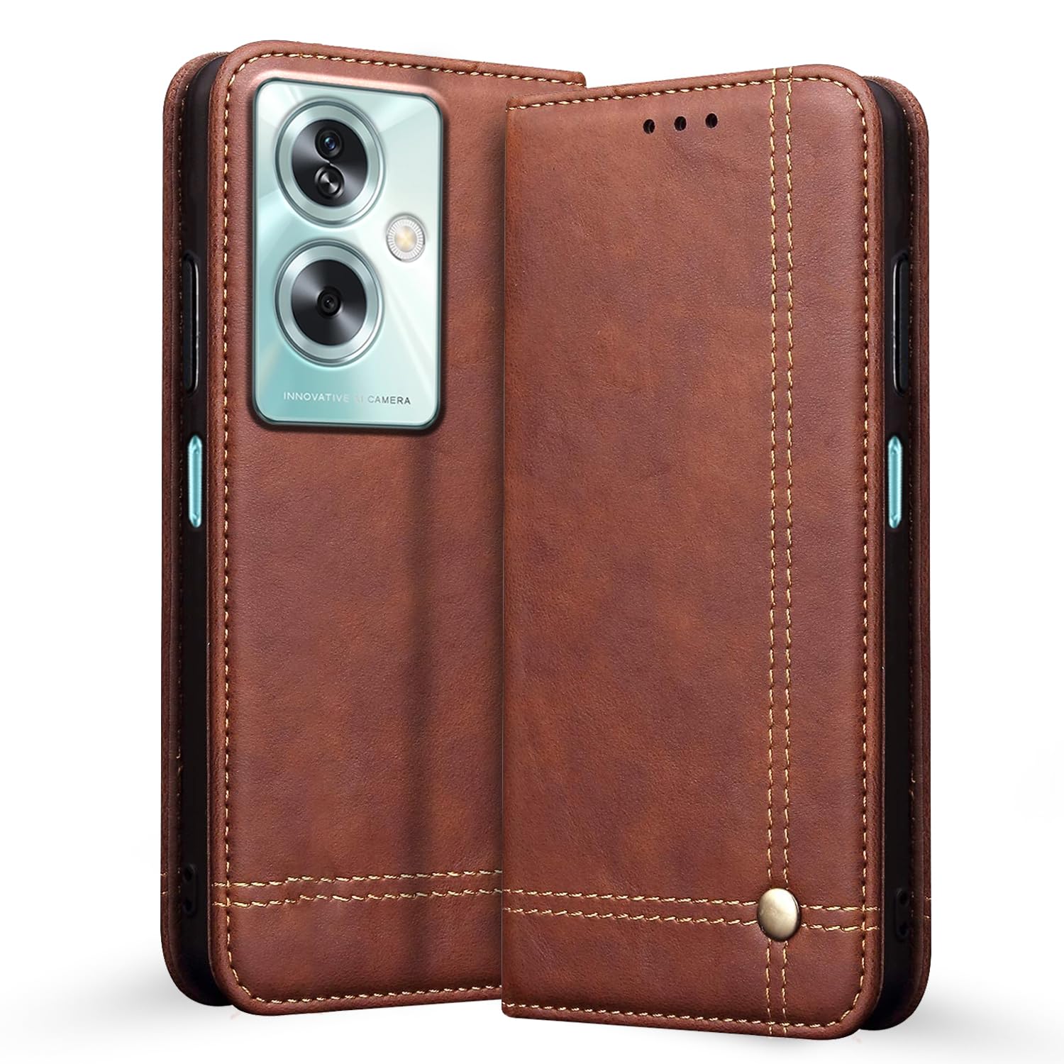Pikkme brown Magnetic mobile flip cover for Oppo A79 5G