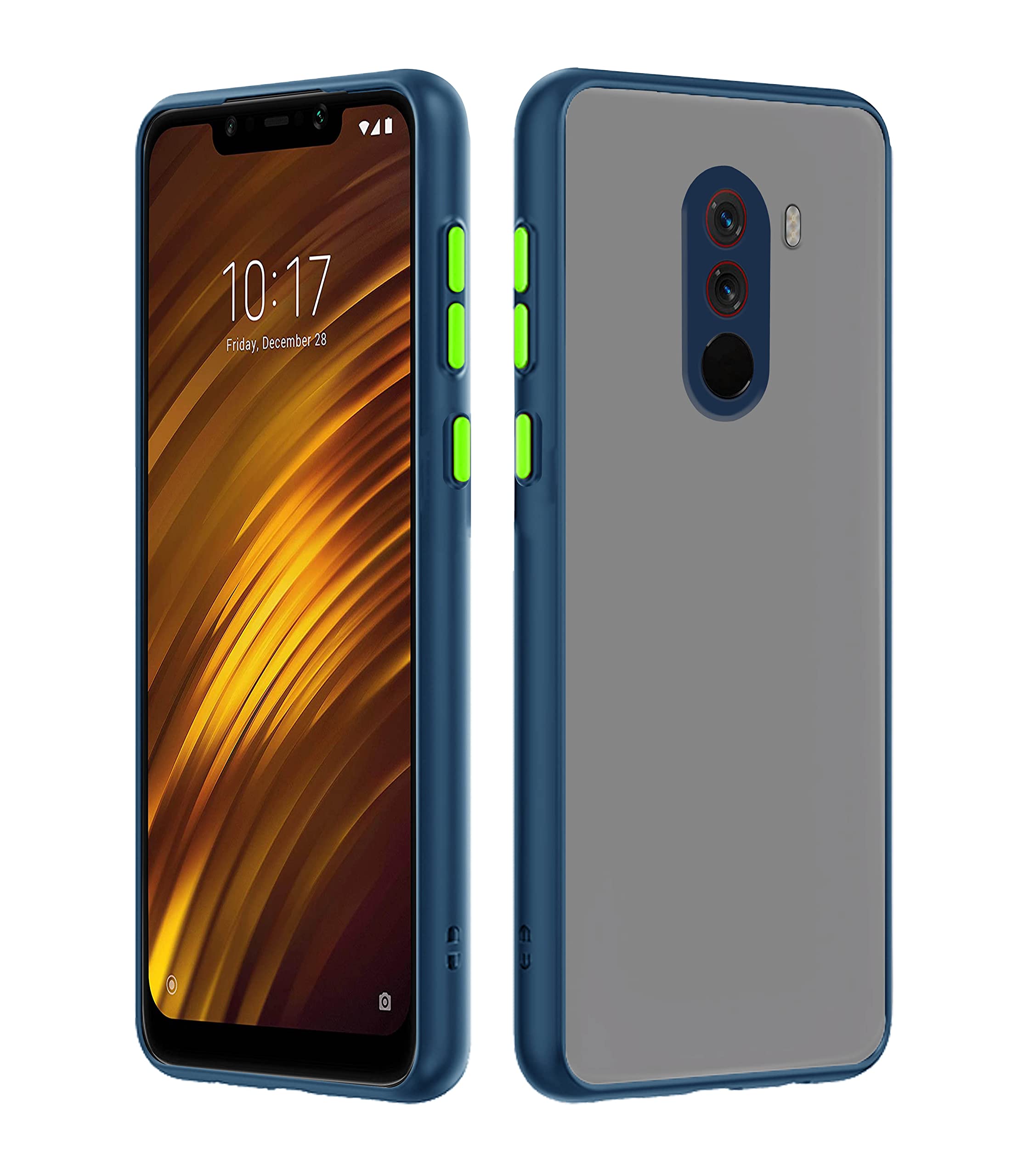 Mi Poco F1 mobile back cover in blue by Pikkme