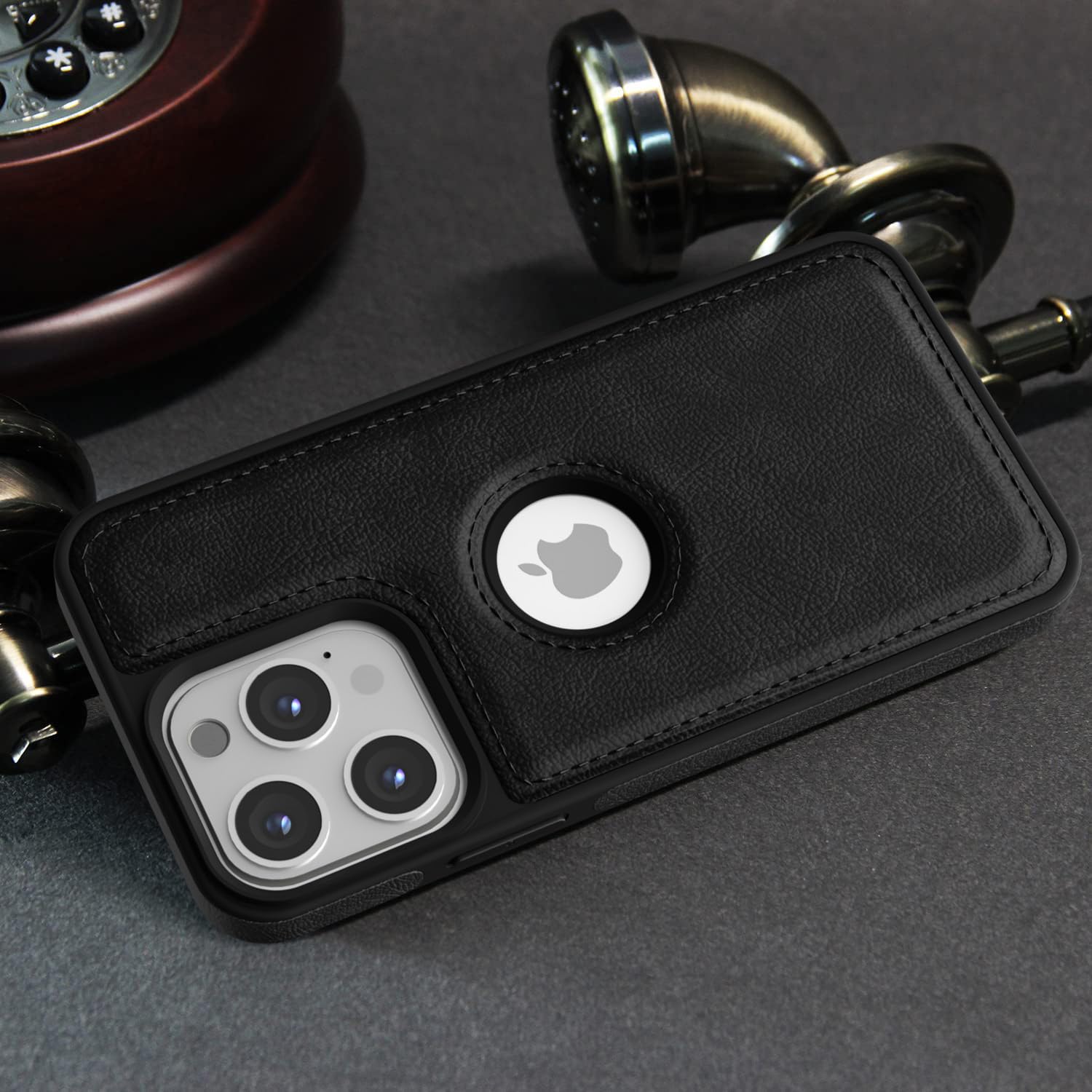 Pikkme iPhone 13 Pro Flexible Pu Leather Back Case | Black