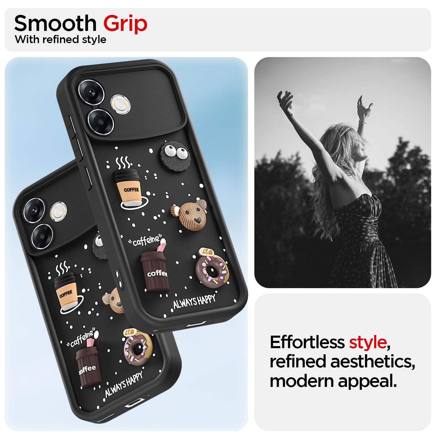 Pikkme black Silicone phone cover for Oppo F33 Pro 5G/3D – photo 2