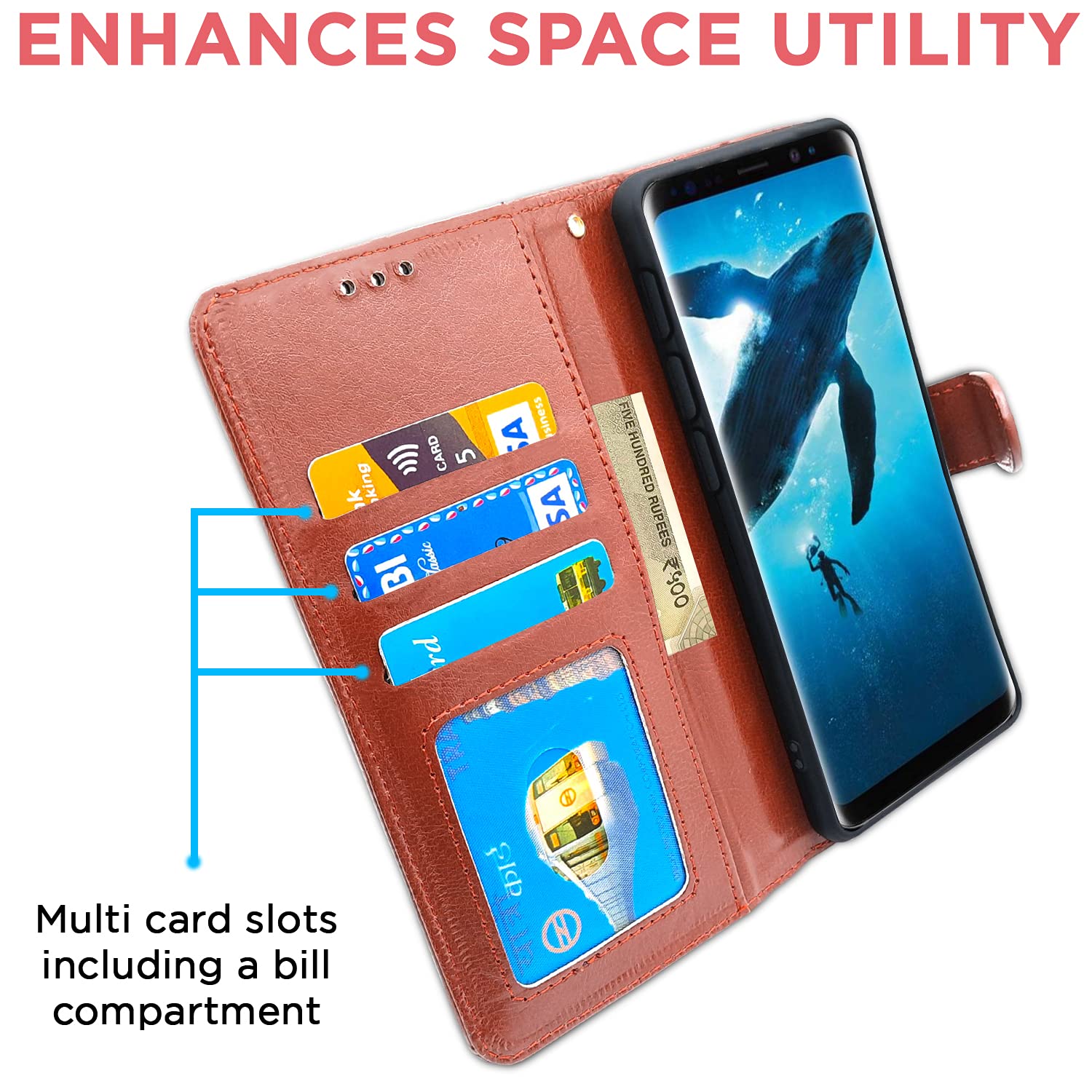 Pikkme Samsung S8 Wallet brown flip cover – photo 3
