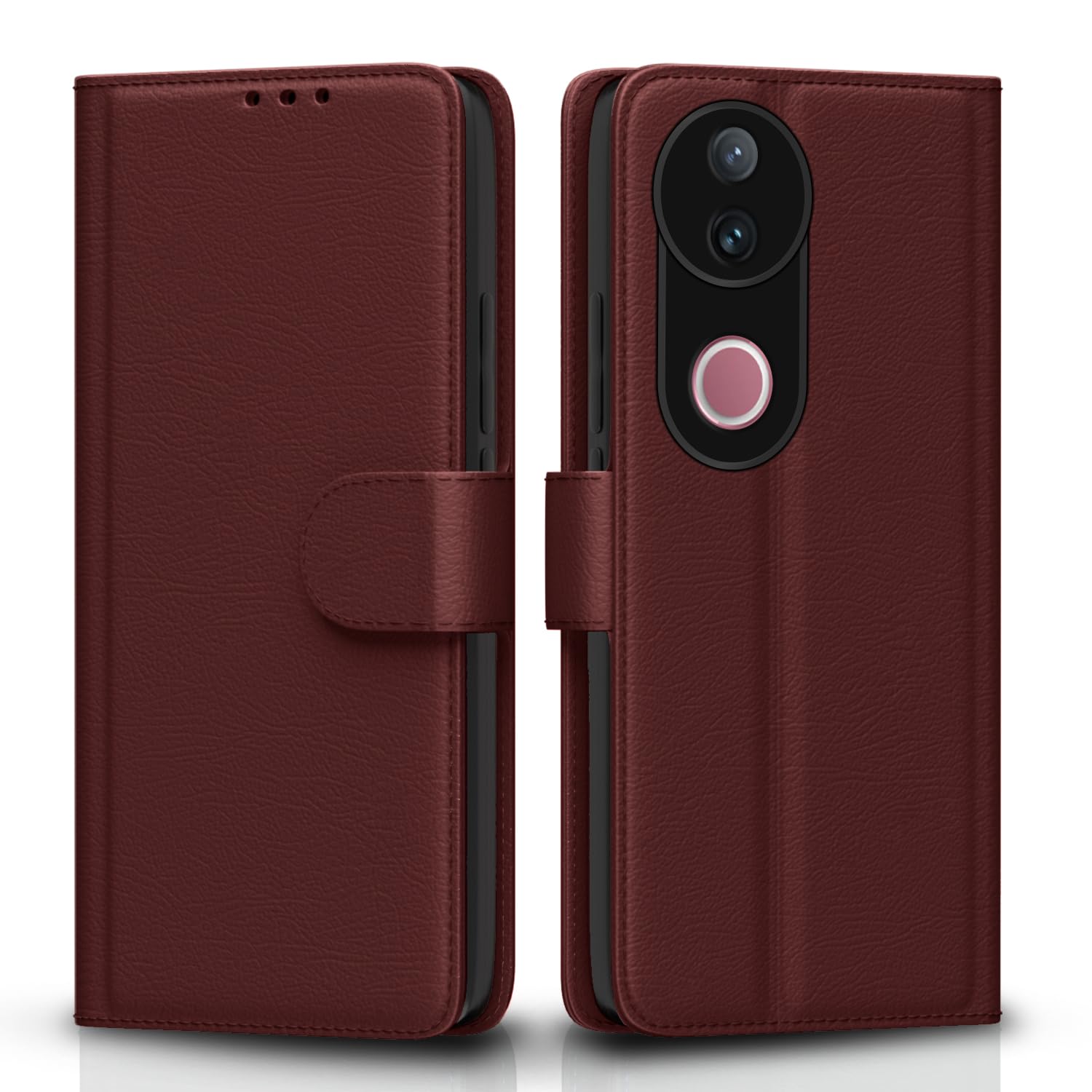 Brown flip case for iQOO Z10R/Vivo V50/V50e/Vivo T4R 5G – Pikkme