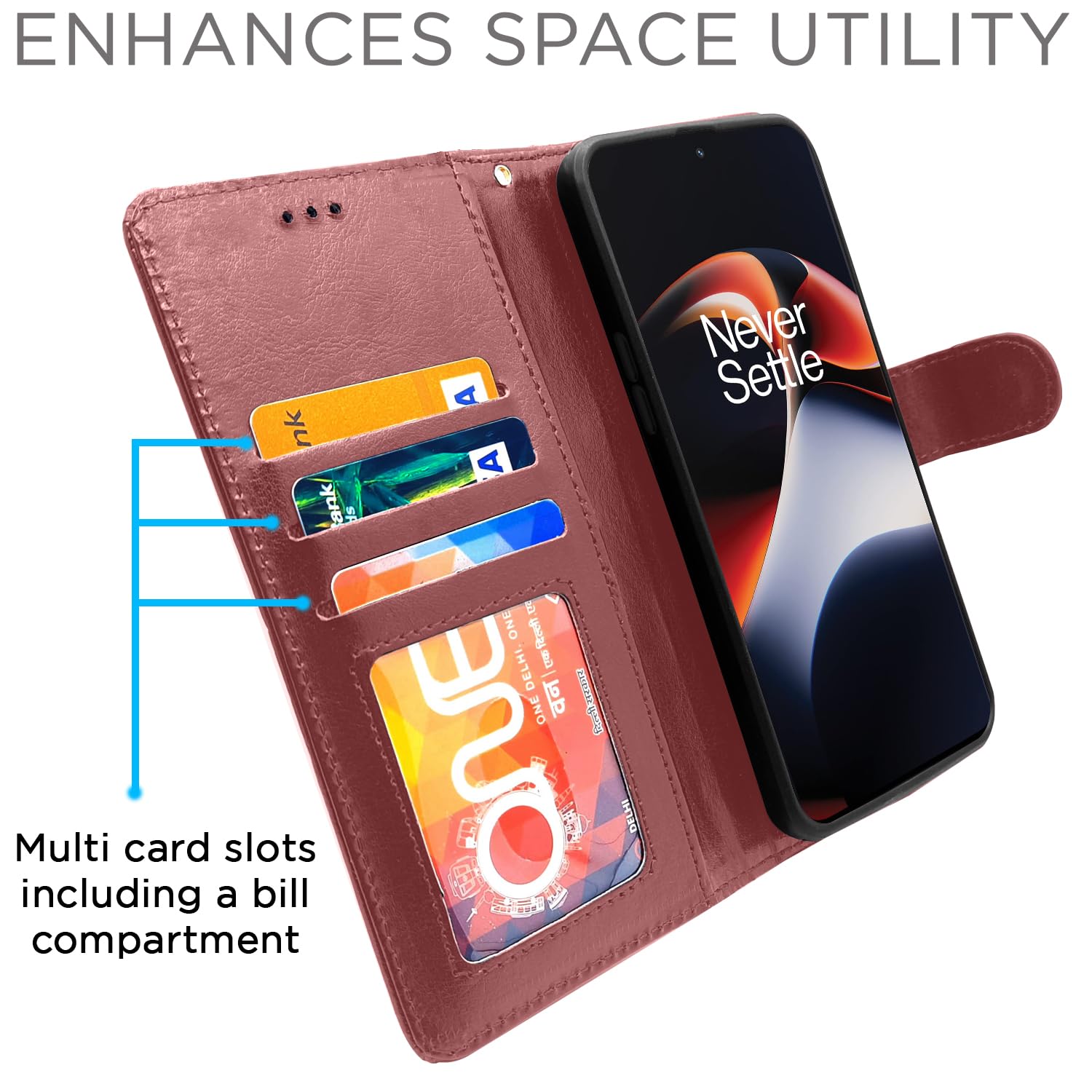 Pikkme OnePlus 11R 5G Vintage Flip Cover (Brown)