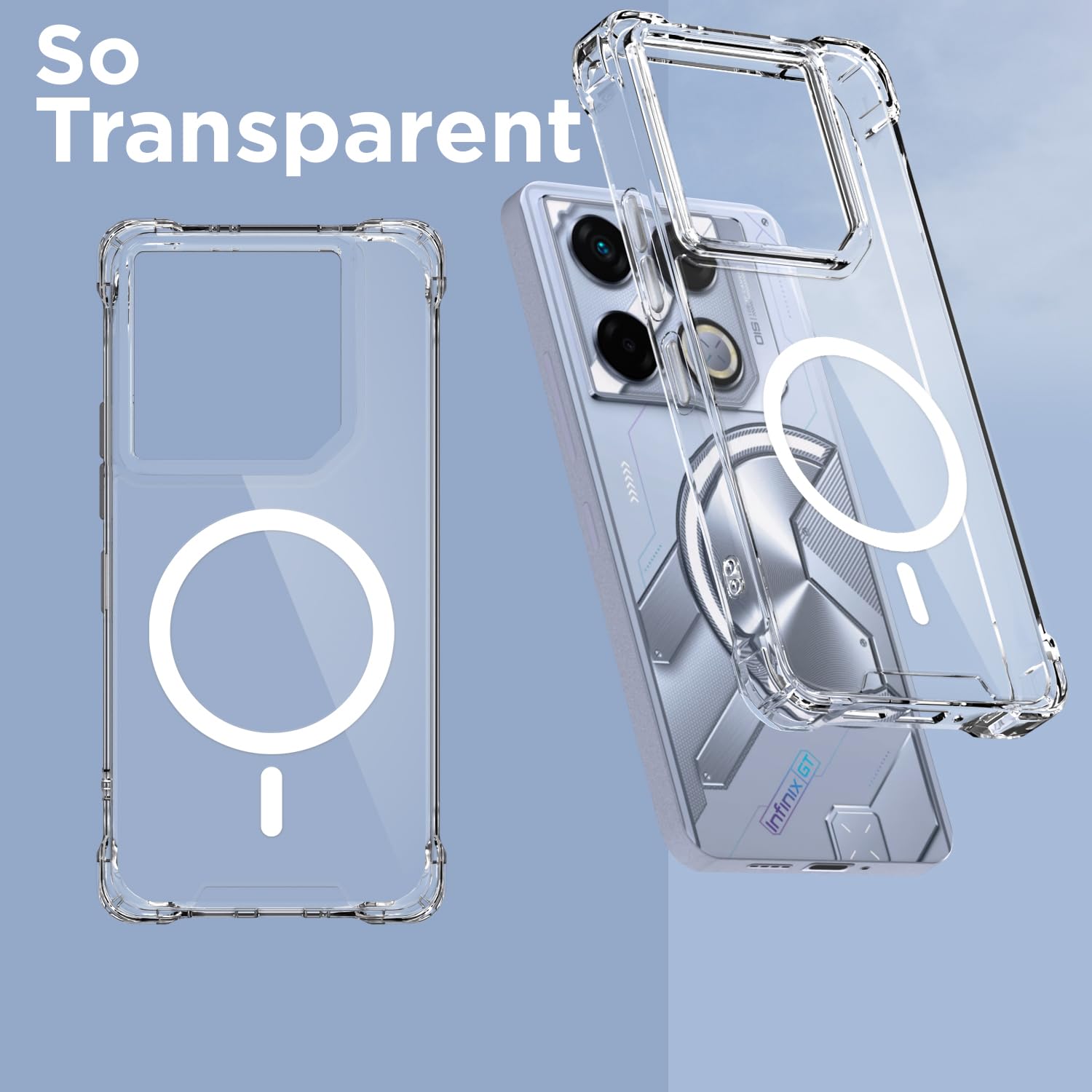 Pikkme Infinix GT 20 Pro 5G transparent mag-safe back cover – photo 2