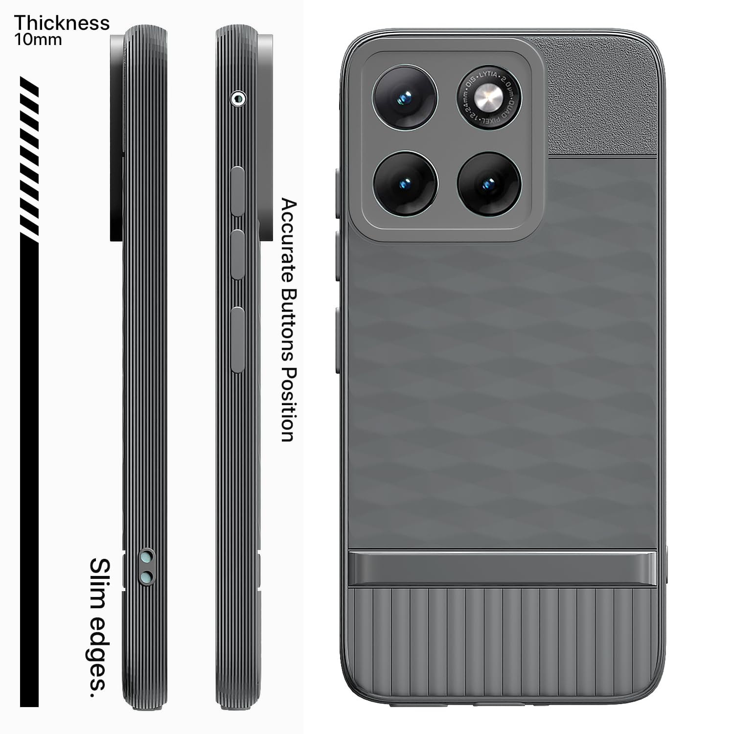 Moto Edge 70 Fusion 5G Silicone mobile back cover in grey by Pikkme – photo 3